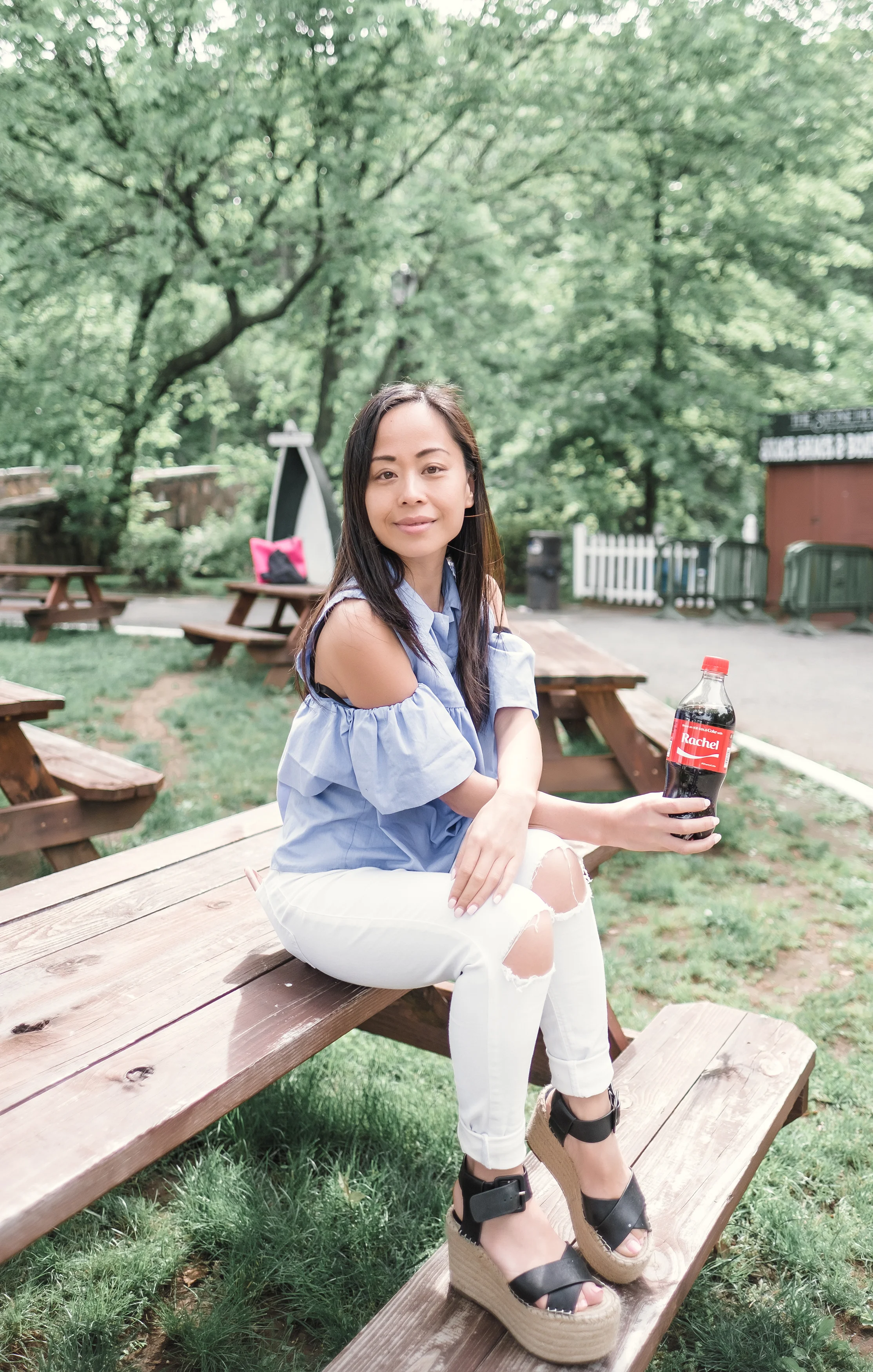 At Cloves Lakes Park and enjoying a beautiful day. Remember when Coke had those names on those bottles? I found one!
