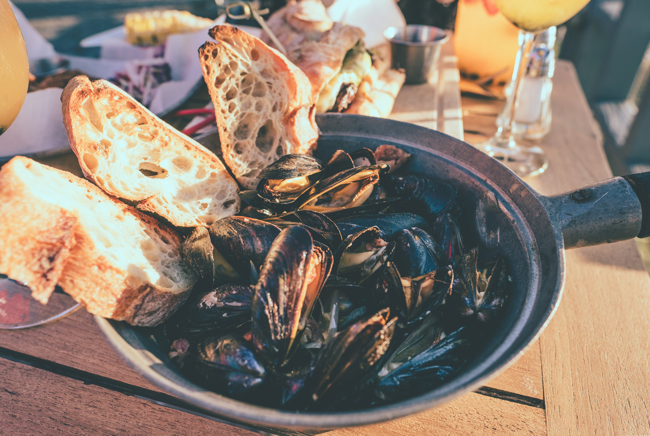 Having some Mussels at La Marina .