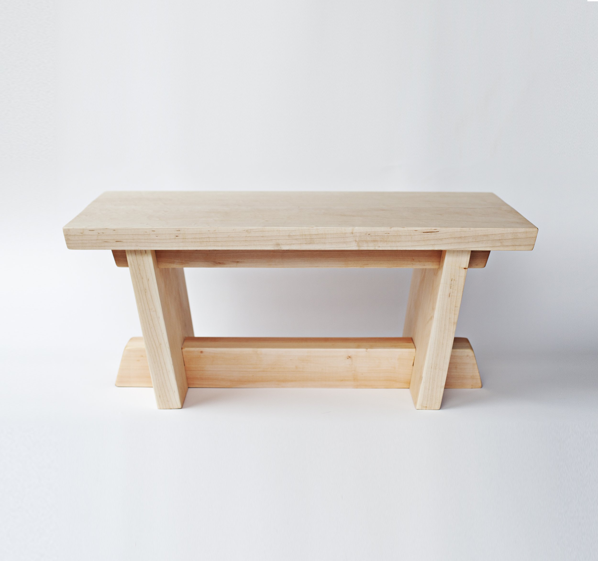  Solid maple Nakashima style tea table. 