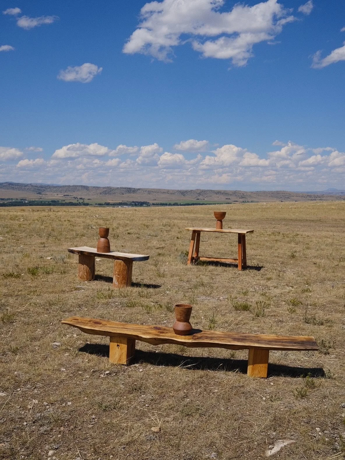 Live edge sculptural furniture art installation land art