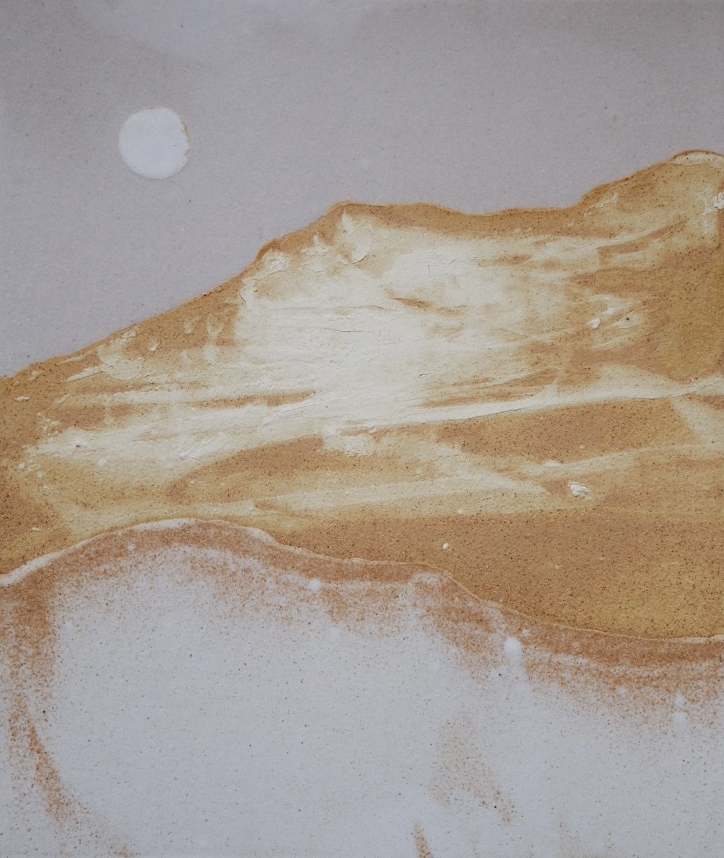 Stoneware ceramic landscape glaze wall art Montana