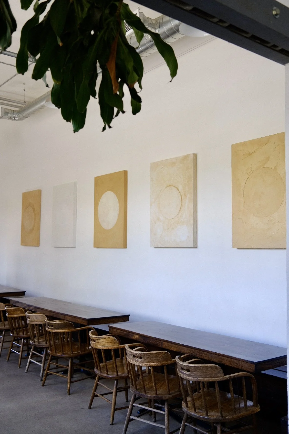 Large minimalist Japanese plaster marble earthen painting wall art