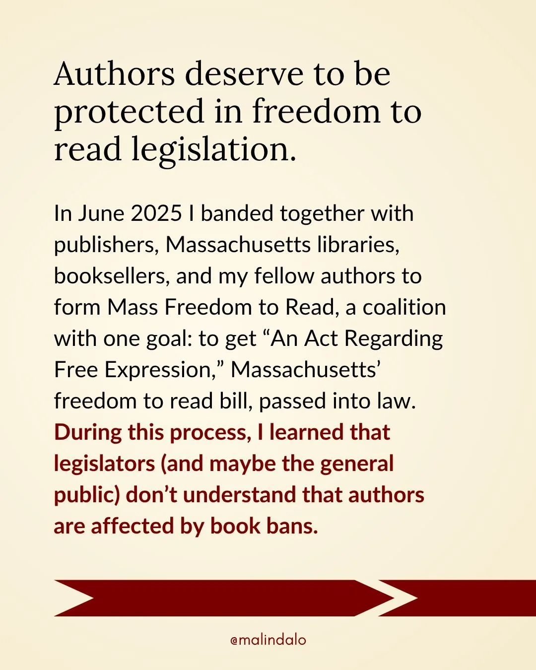 Since summer 2025, I've been working with Massachusetts Authors Against Book Bans and the Mass Freedom to Read coalition to advocate for the passage of An Act Regarding Free Expression, which is Massachusetts' freedom to read bill. It finally passed 