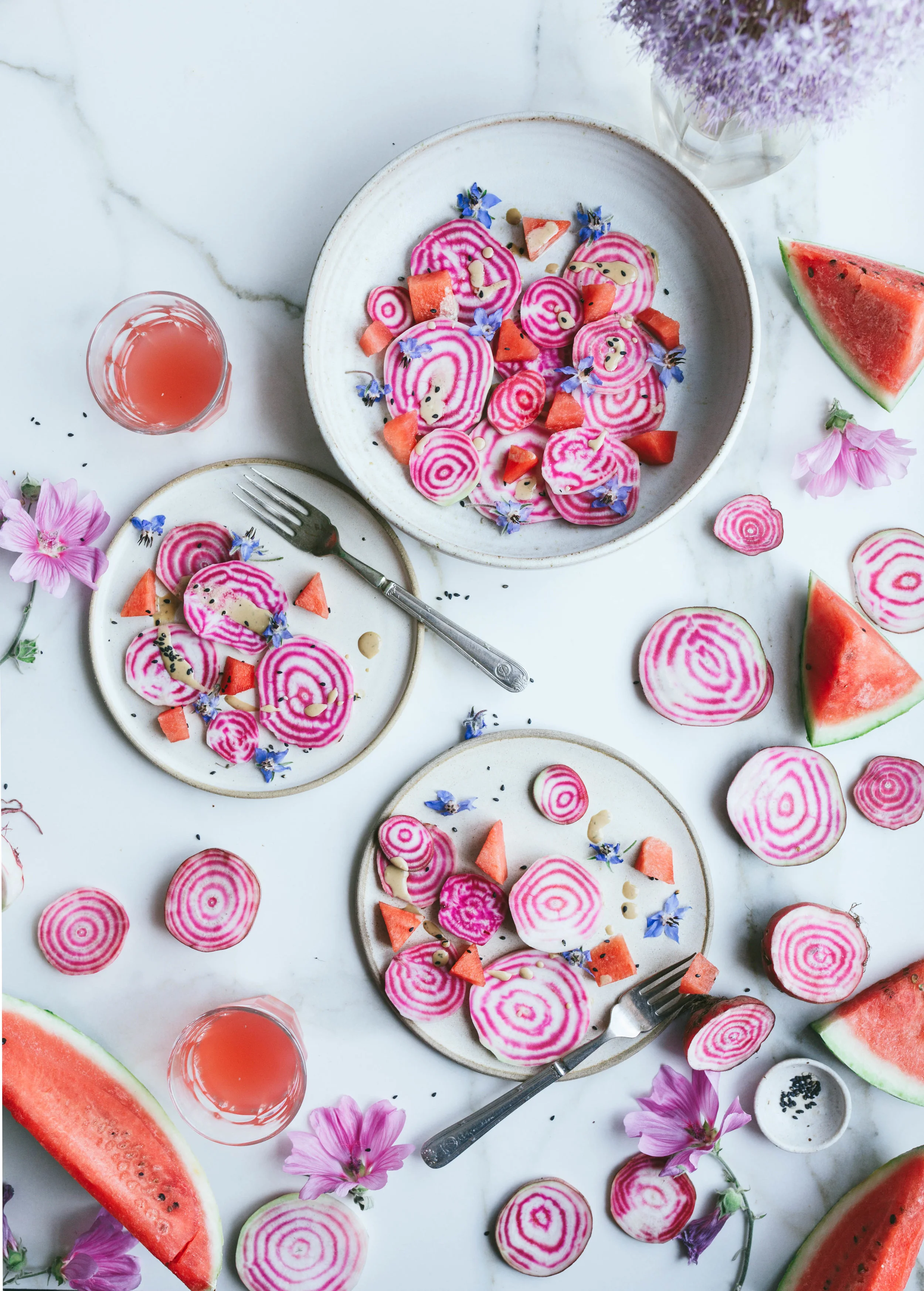 Watermelon beetroot summer salad+ Nourish Atelier cookbook giveaway - The Little Plantation