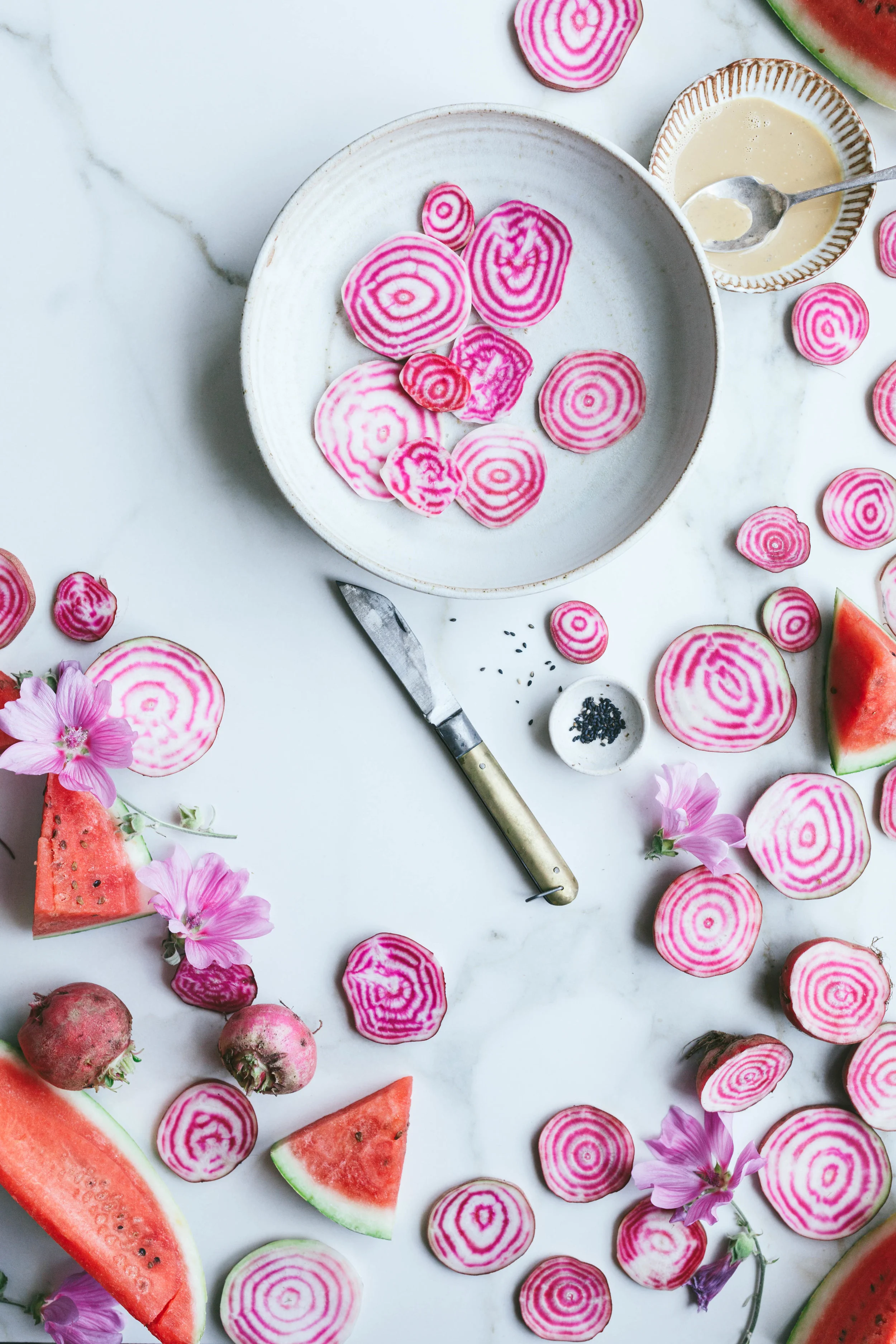 Watermelon and candy beetroot salad recipe - The Little Plantation