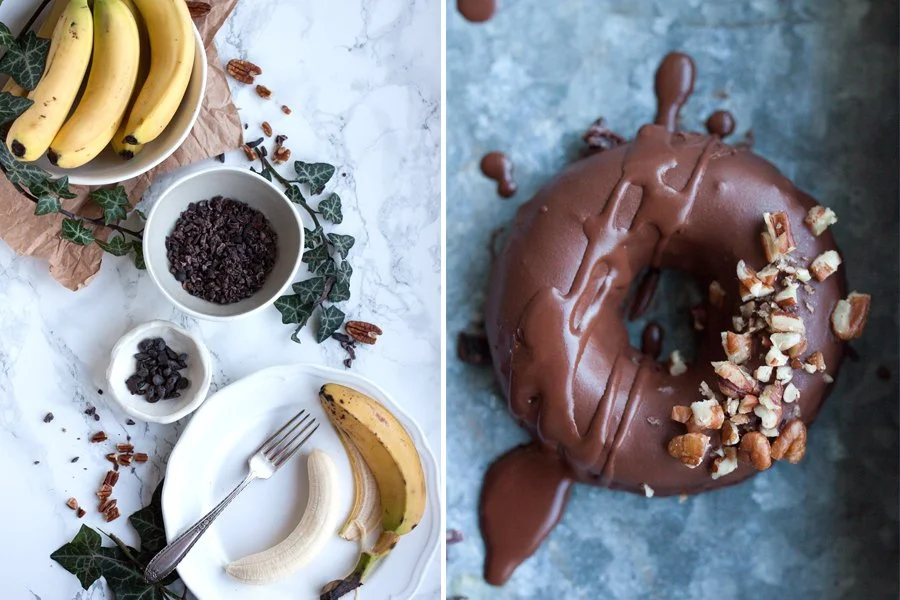 GLUTEN-FREE CHOCOLATE CHIP BANANA BREAD DOUGHNUTS (V+, ChF, NF, GF, V) + A COOKBOOK GIVEAWAY!