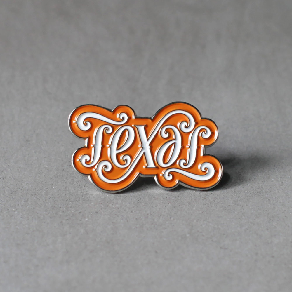 Texas Ambigram Pin