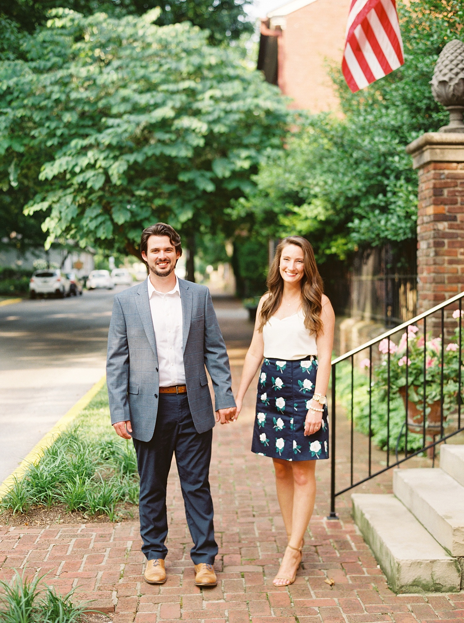 Downtown Lexington Engagement Session Talon Winery Picnic Engagement Session Gal Meets Glam Anthropologie Dress Laura Bodnar Photography Lexington Wedding Photographer Film Photography_0002-1.jpg