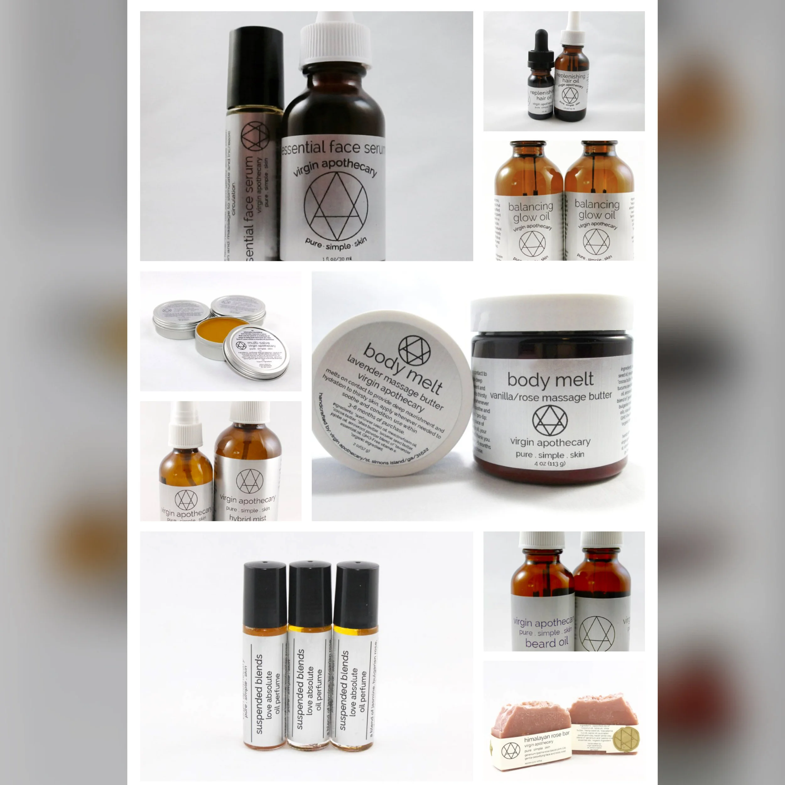 Screenshot of her online shop! I want all the things!! Enter here for your chance to win a Virgin Apothecary Travel Kit! Goodies include: 1 Pink Lotus/Lavender Hybrid Mist (2 oz) 1 Multi Salve (1 oz) 1 Cocoa Mint Lip Balm 1 Essential Face Serum (10 ml roller)