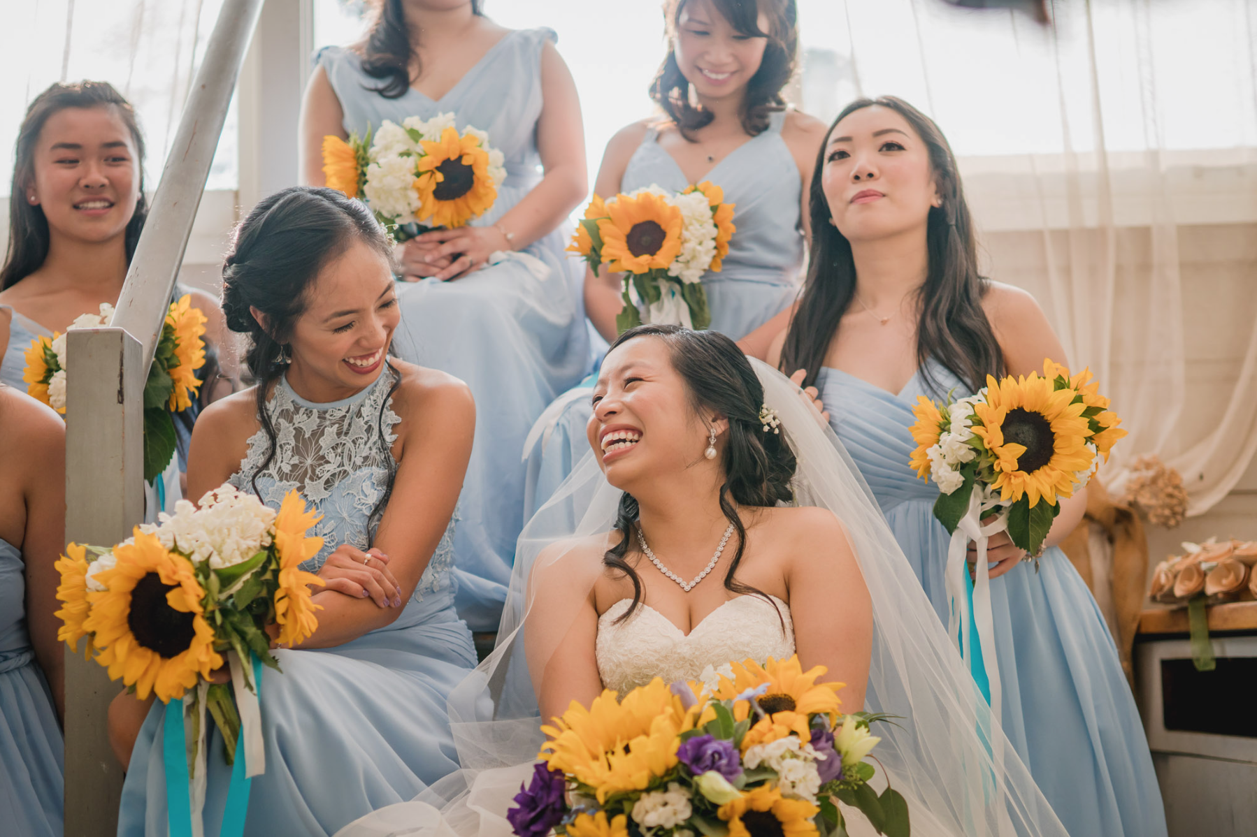 Bride and her bridesmaids