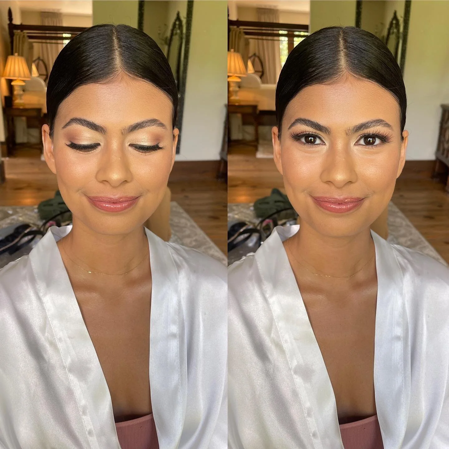 She&rsquo;s naturally gorgeous 👰🏻&zwj;♀️🥰 
@monicasuarezz, I had so much fun glamming up you and your girls! Thank you so much for having me! Swipe to see before &amp; afters.
📍 @_castleladyhawke | North Carolina