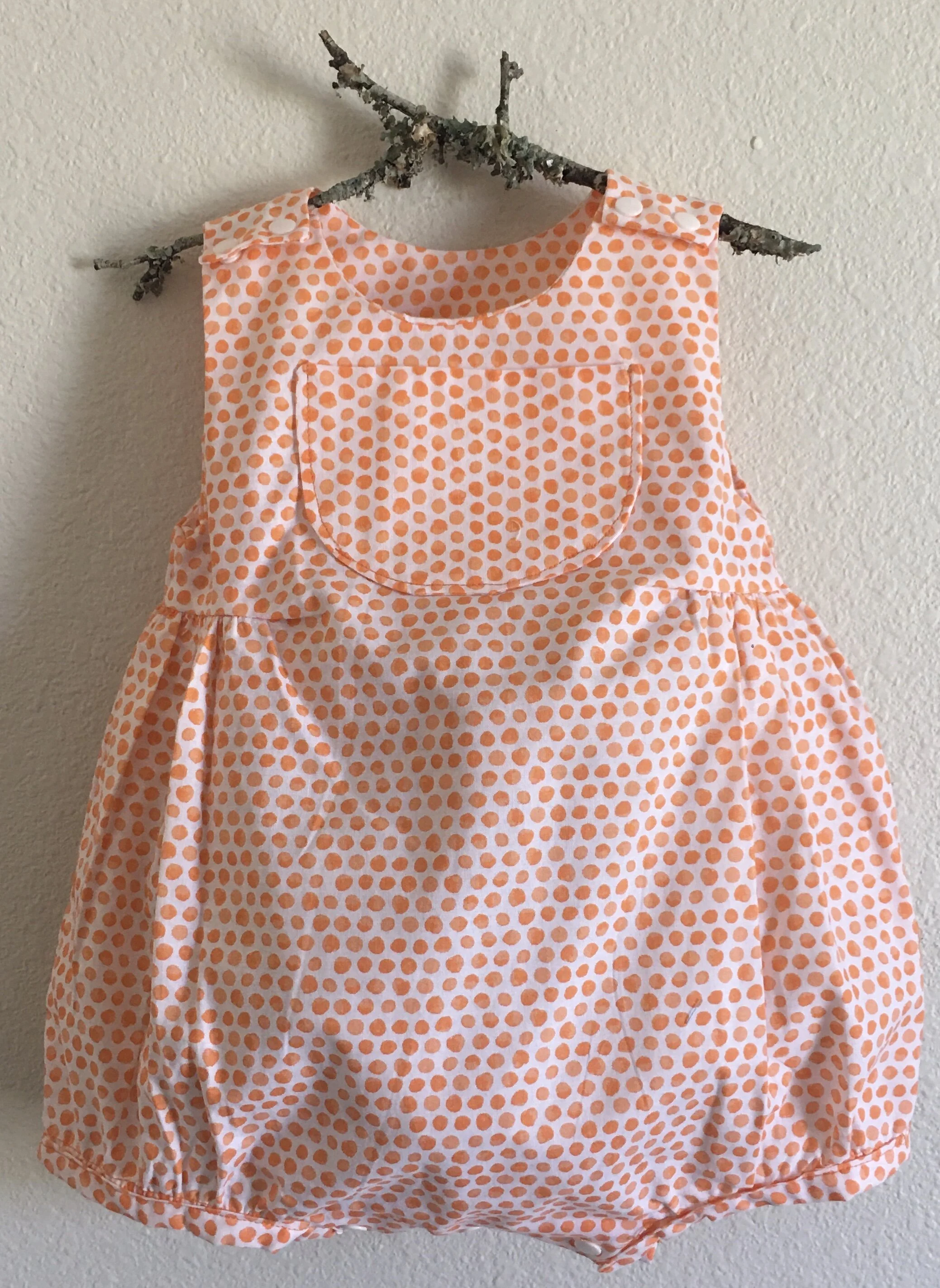 Baby Rumper/Bubble - Orange Dot