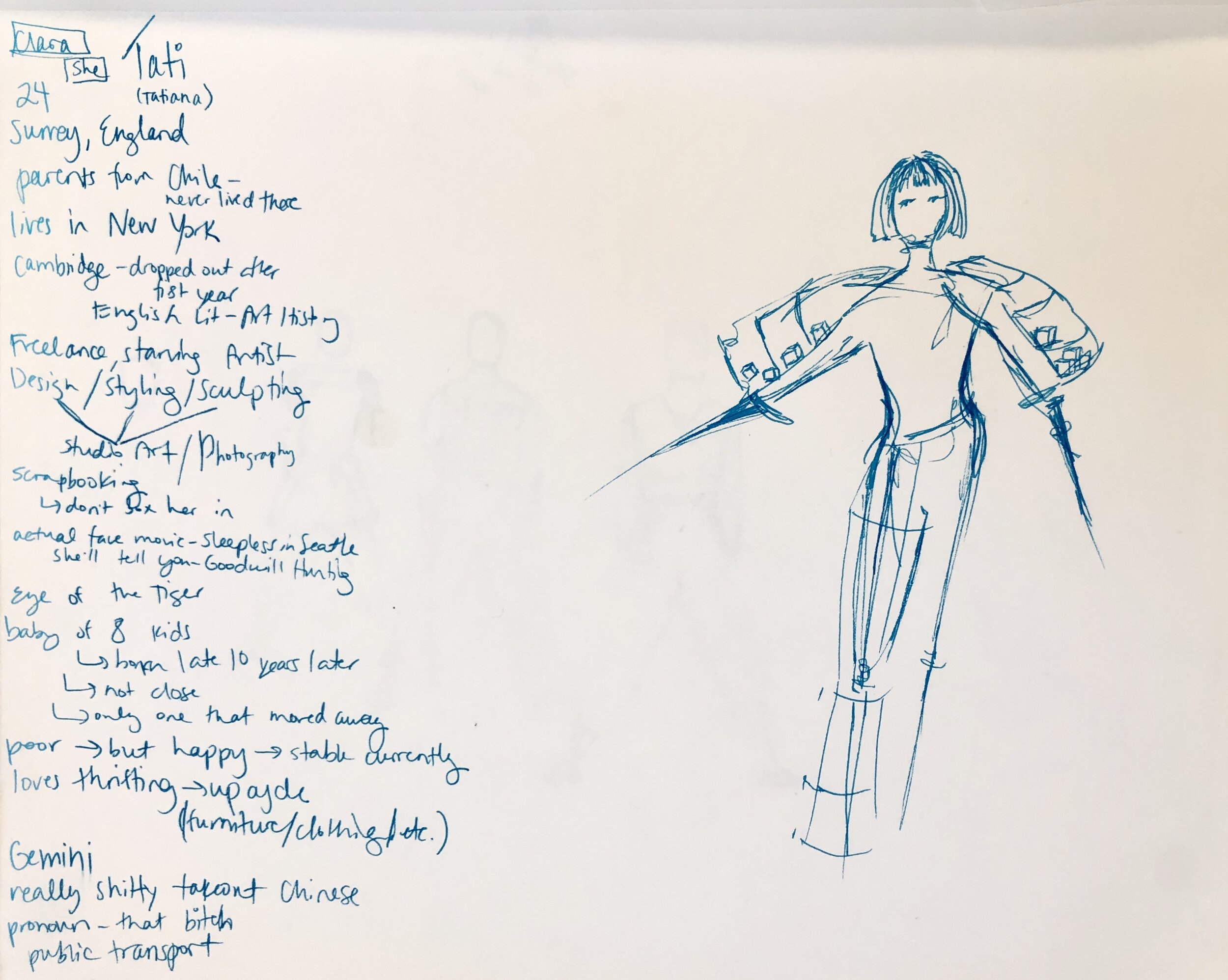  Character sketch by Kelsey Vidic  Character development by Clara Vigil 