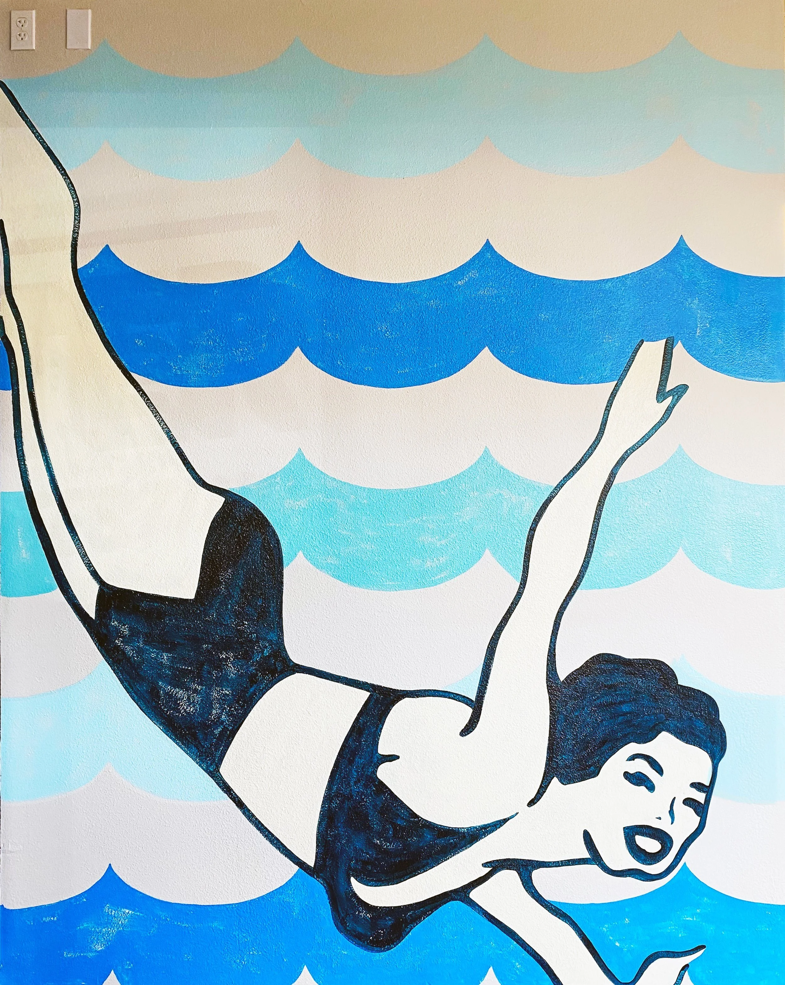 Diving Lady mural