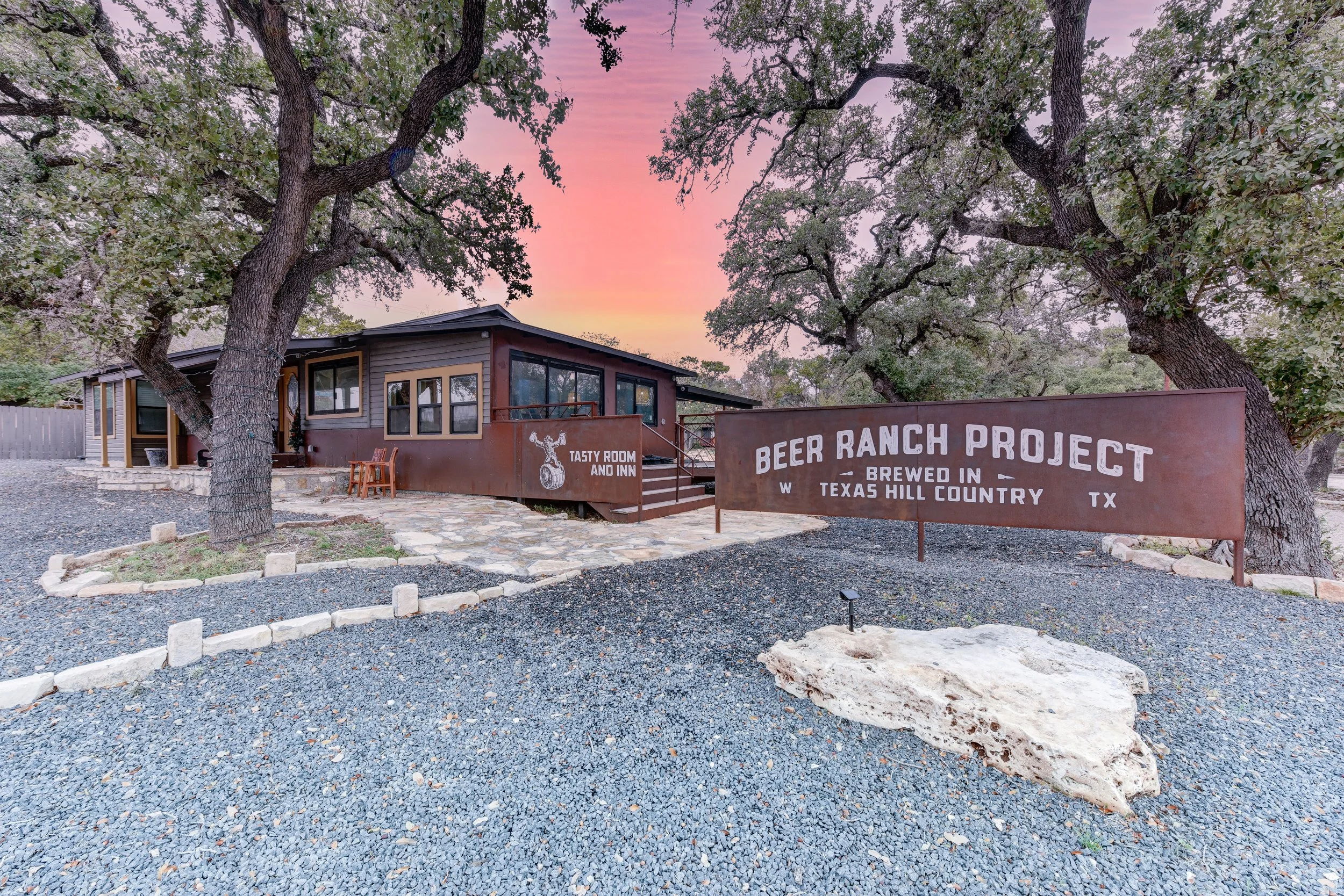 Hand painted signs for Beer Ranch Project in Wimberley, TX.