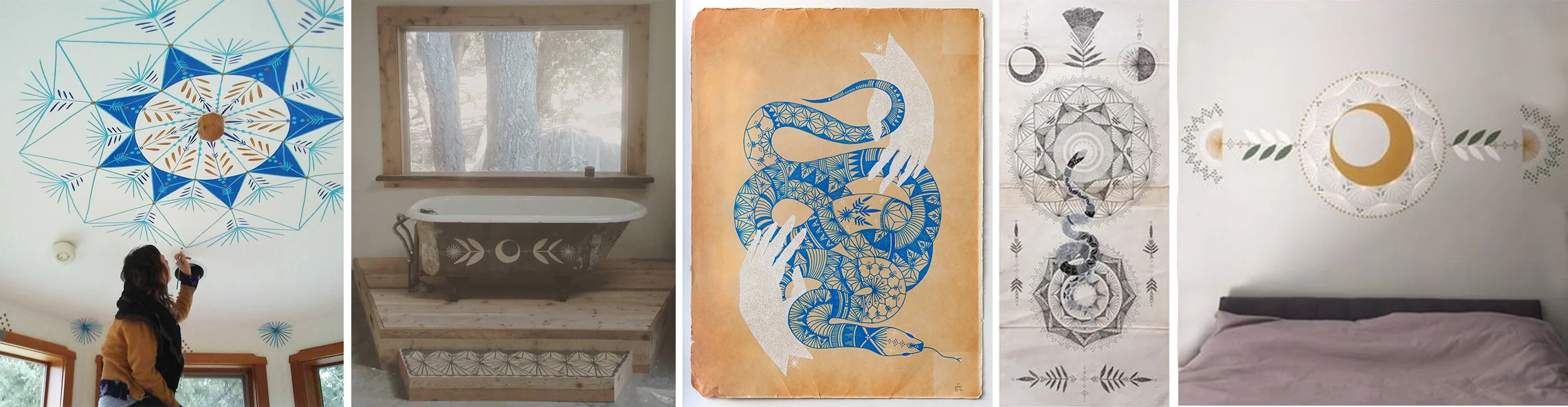 Peptalks Lauren Napolitano is a painter, muralist and tattoo artist. I love the blue snake with the white hands! I don’t have any tattoos but I’d love one of hers, being year of the snake.