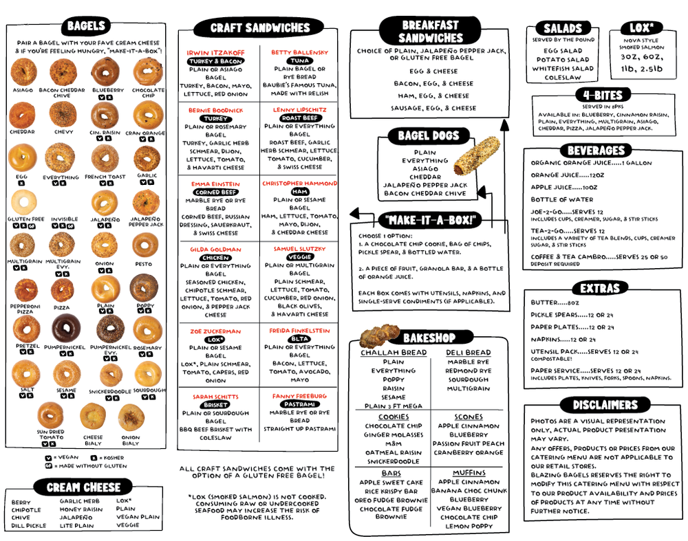 CATERING — Blazing Bagels