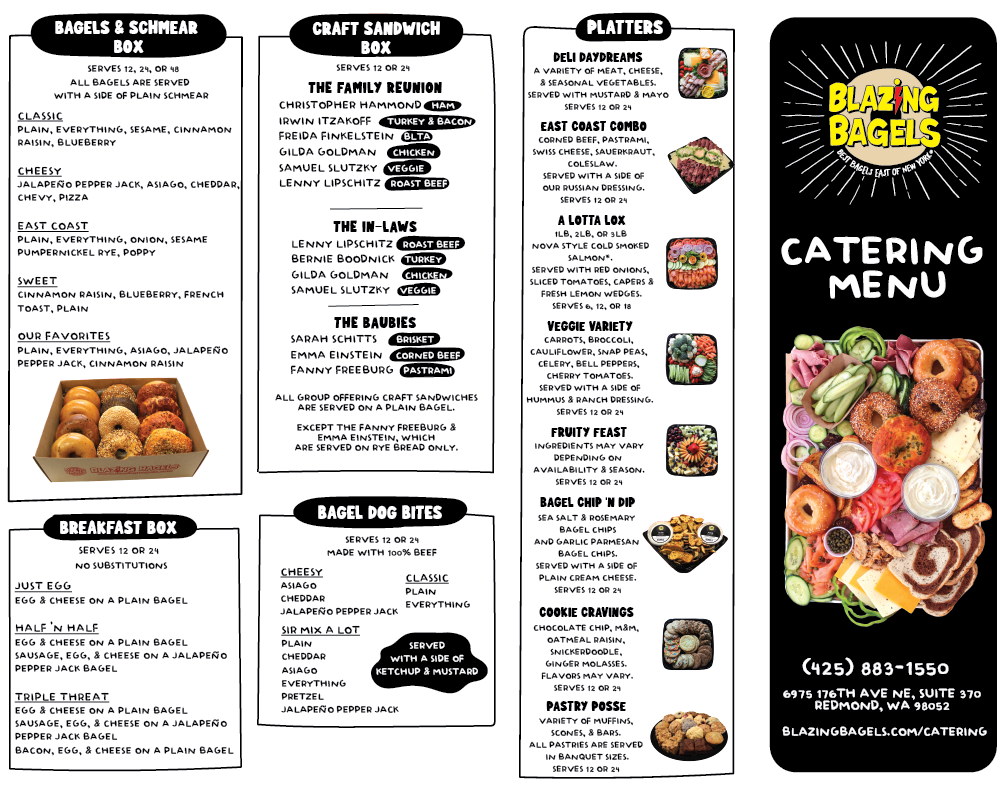 CATERING — Blazing Bagels