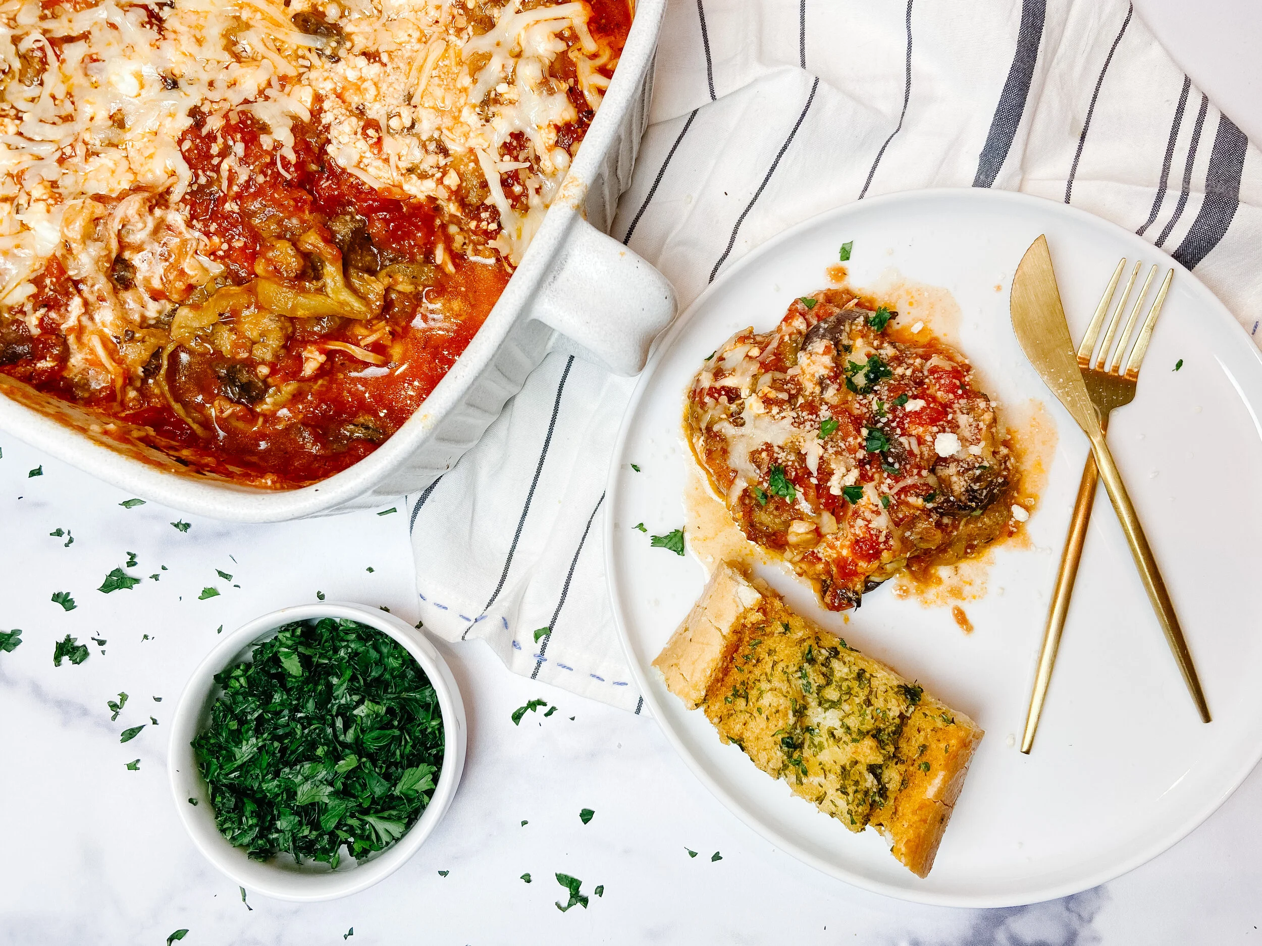 Summer and Fall: Eggplant and Portobello Lasagna