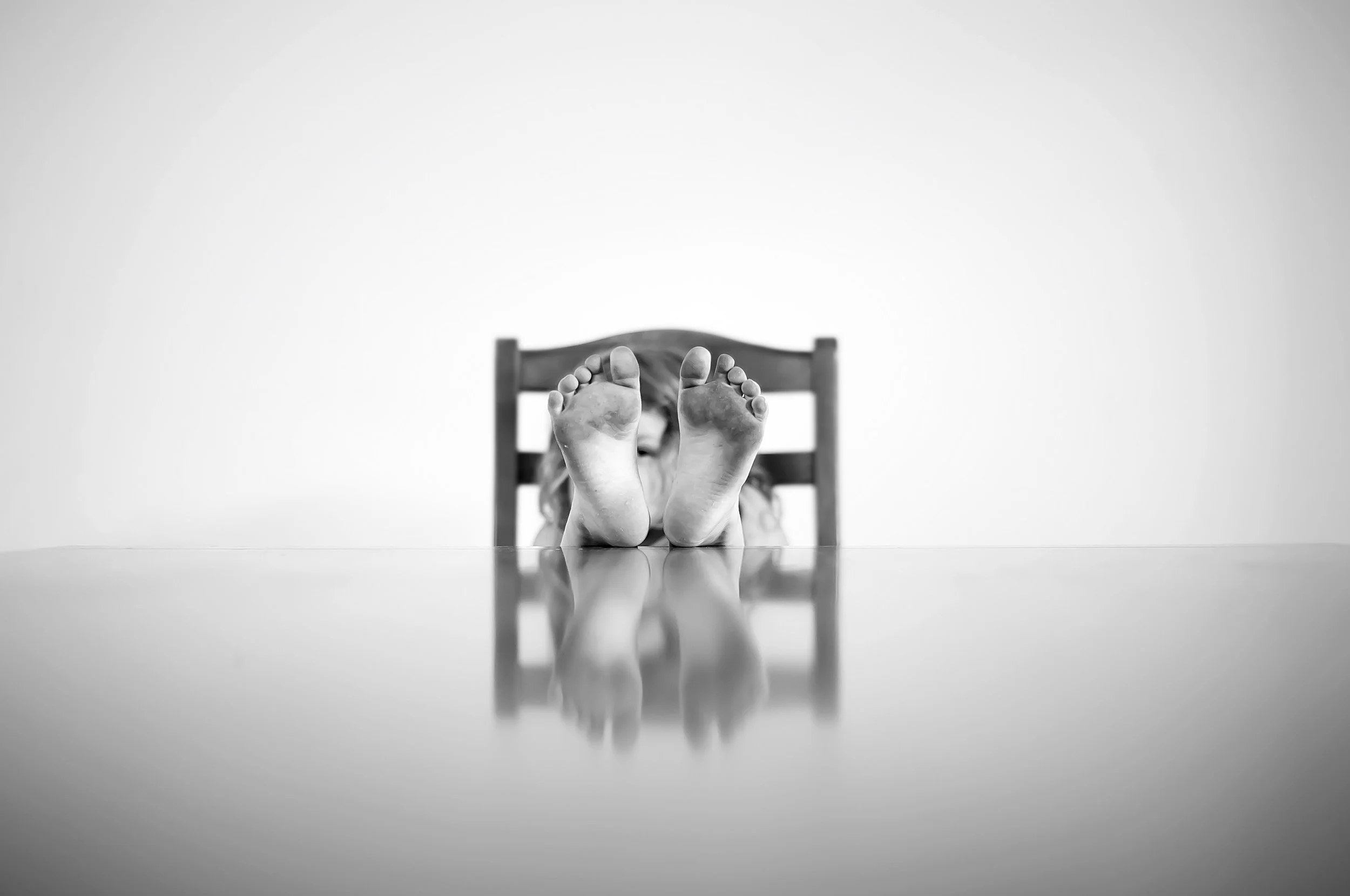 Toddlers Feet - Black and White Photography