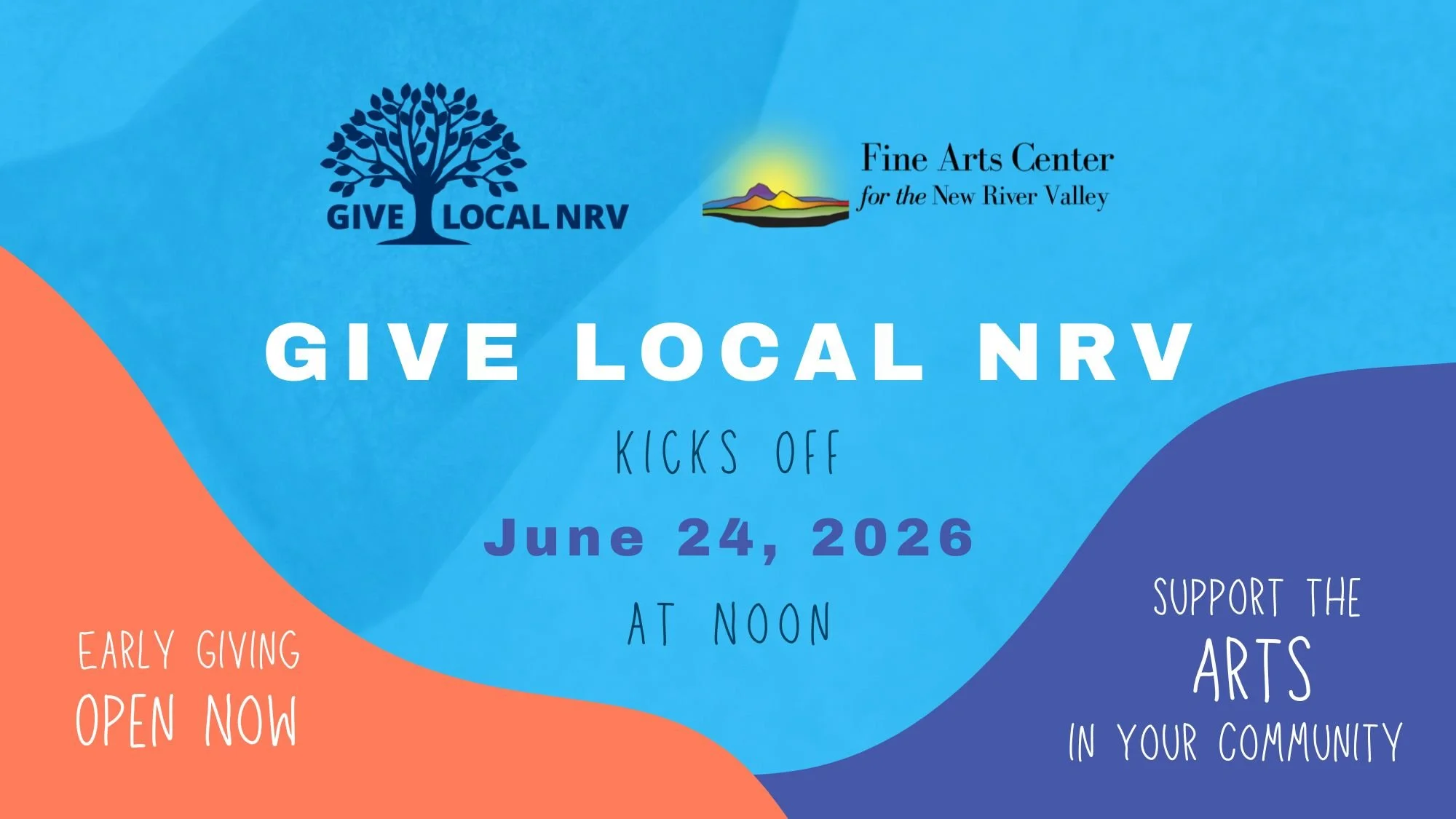 Give Local NRV - Support the Arts Today Graphic