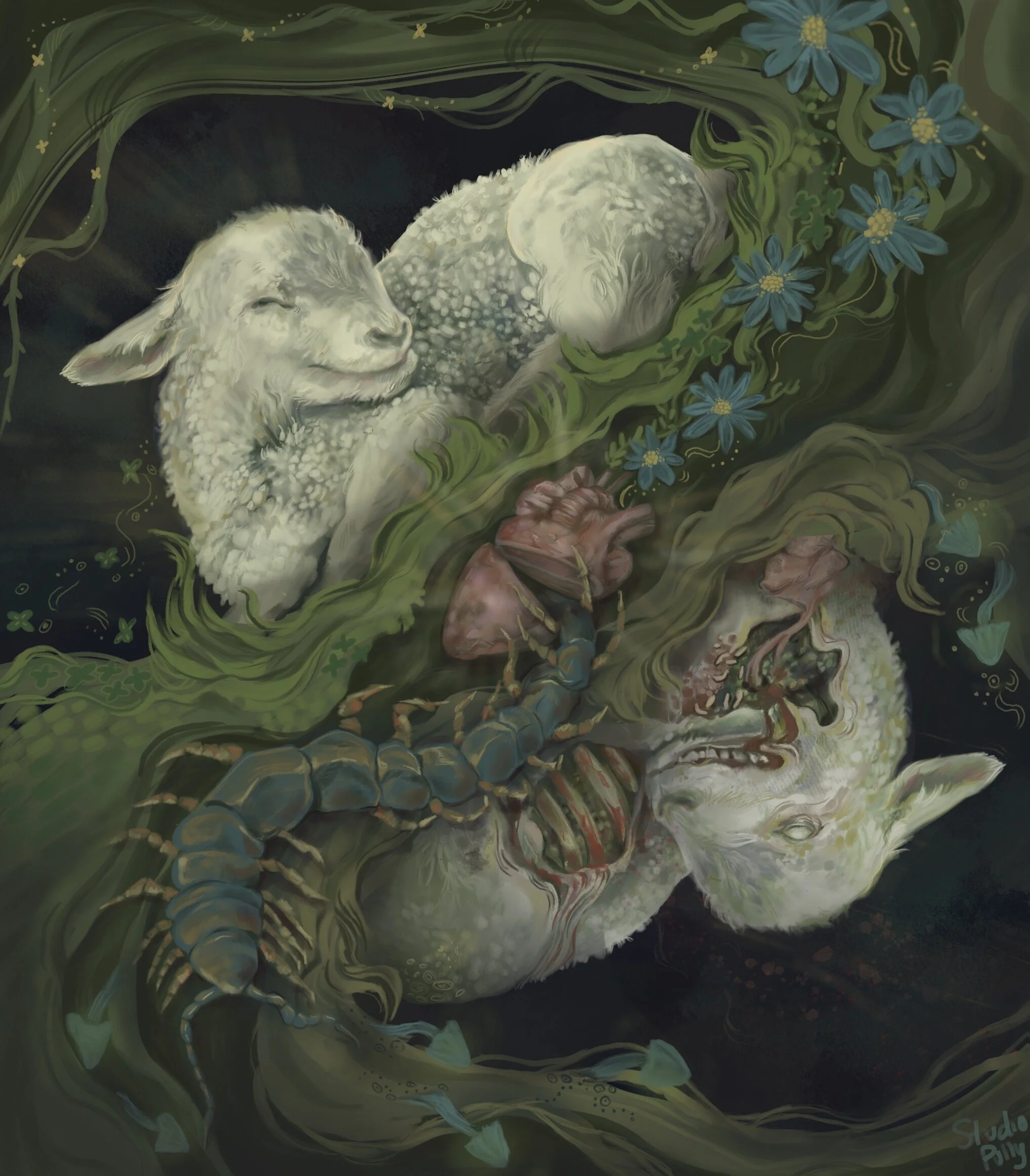 American Visions Medal and Gold Medal awarded to Allison Pully for “Lamb Chop” - digital art.   Lord Botetourt High School, Daleville, VA.  Ingrid Chase, Teacher