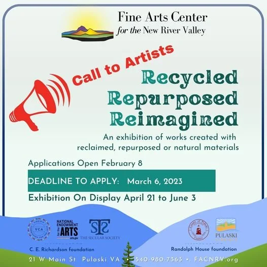 Call for Artists Deadline Approaching: Recycled or Upcycled Art is due by March 6