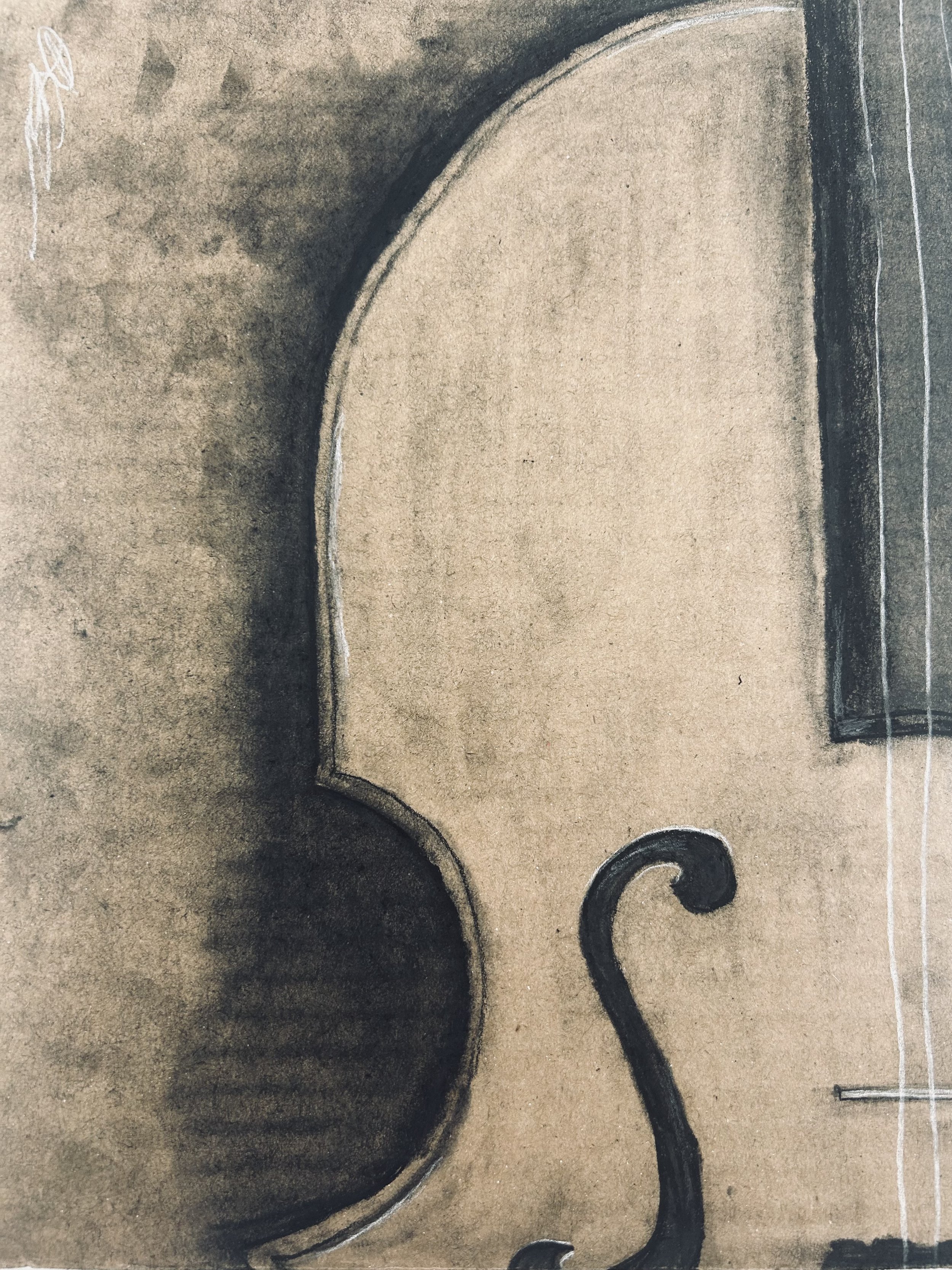 "Violin in Charcoal"