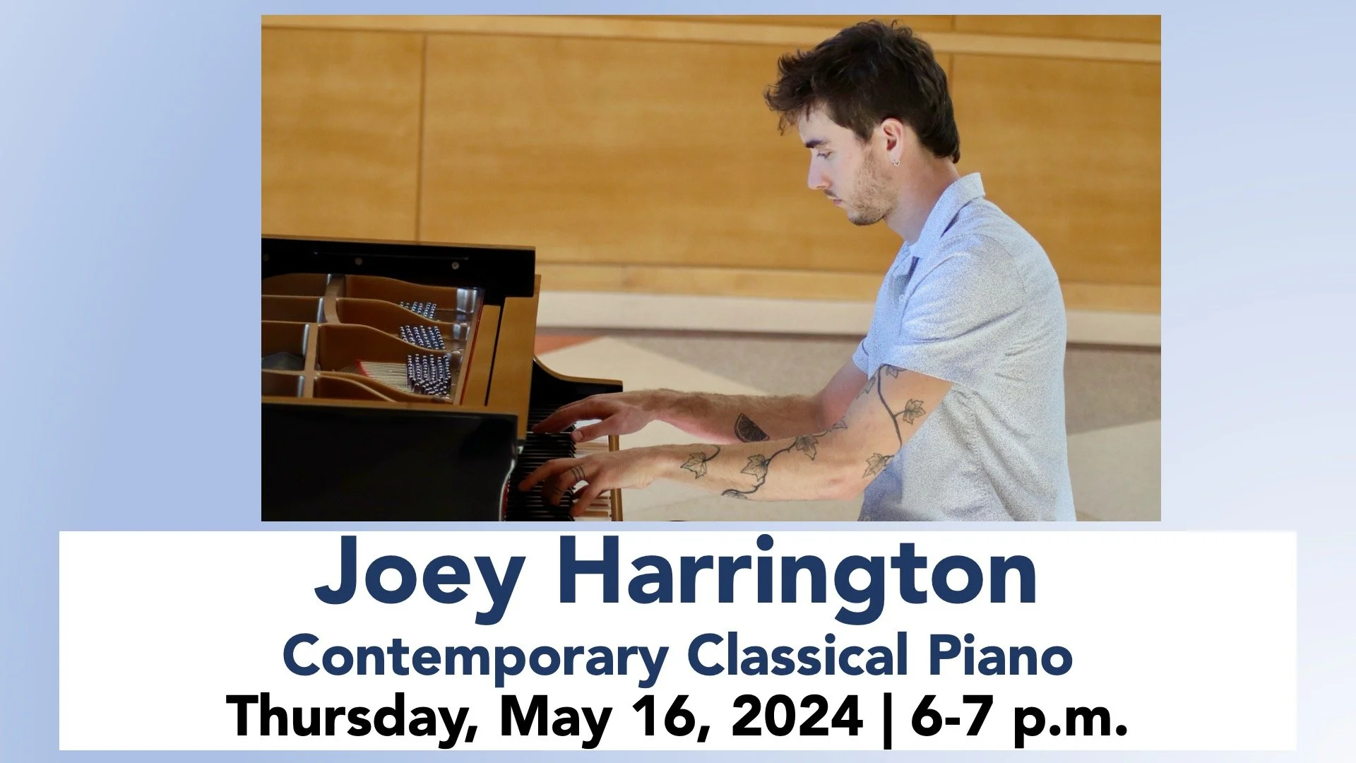 Free Contemporary Classical Piano Recital Thursday, May 16 from 6-7 p.m.