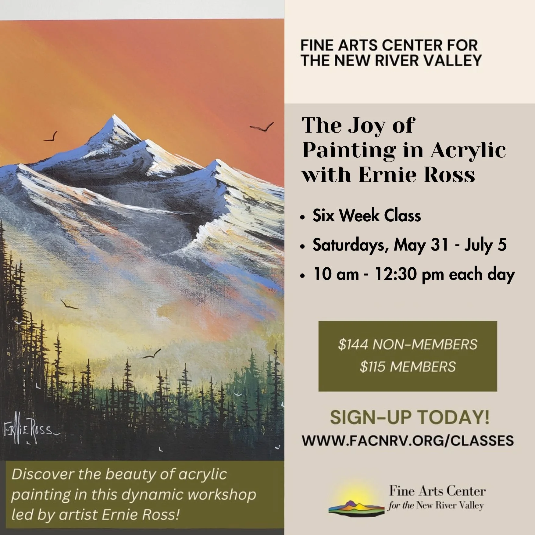The Joy of Painting in Acrylic with Ernie Ross - 6 Week Class - PULASKI
