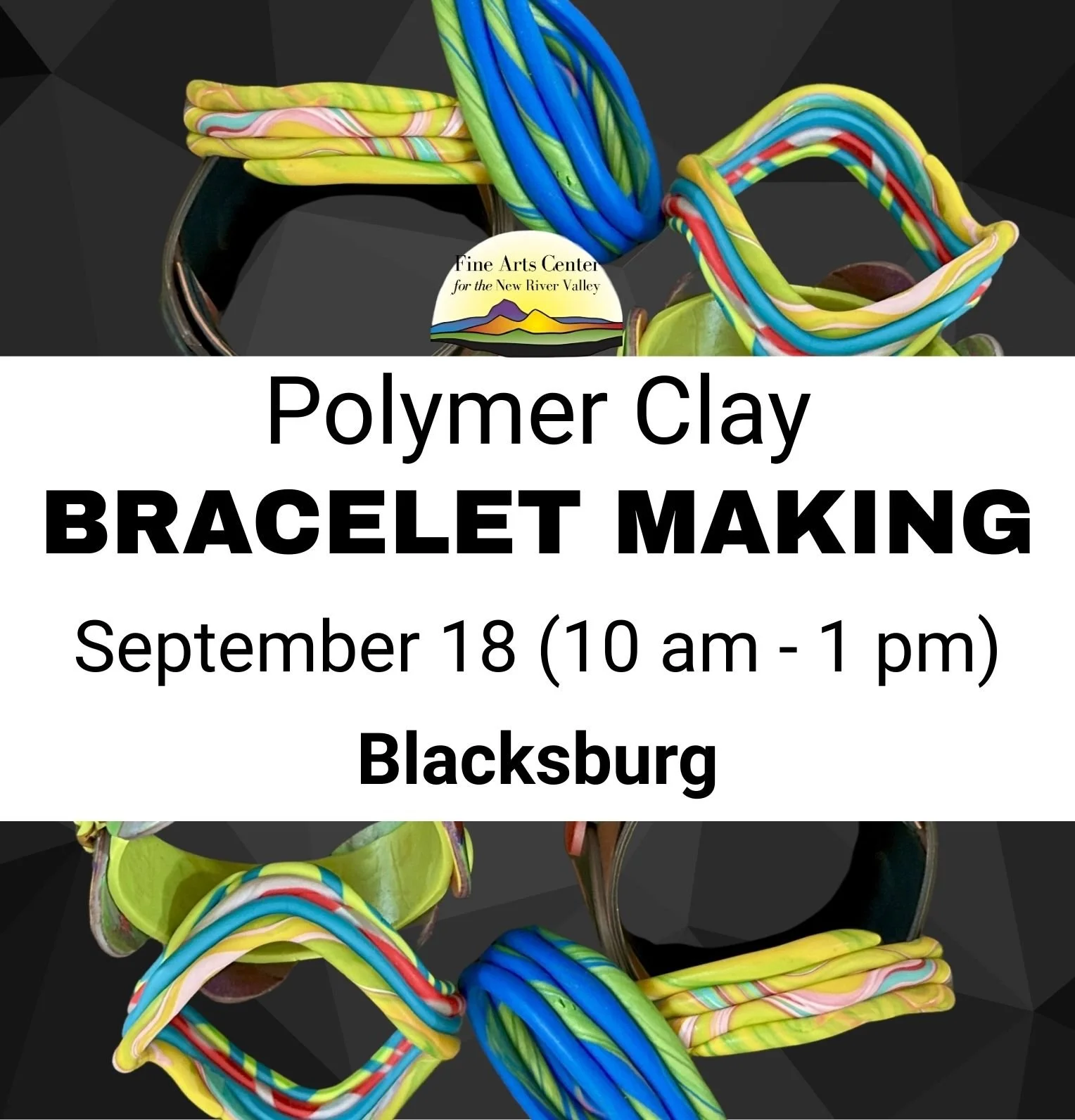 Polymer Clay Bracelet Making with Rene Palmer Armstrong - September 18 (10:00 am - 1:00 pm) - BLACKSBURG