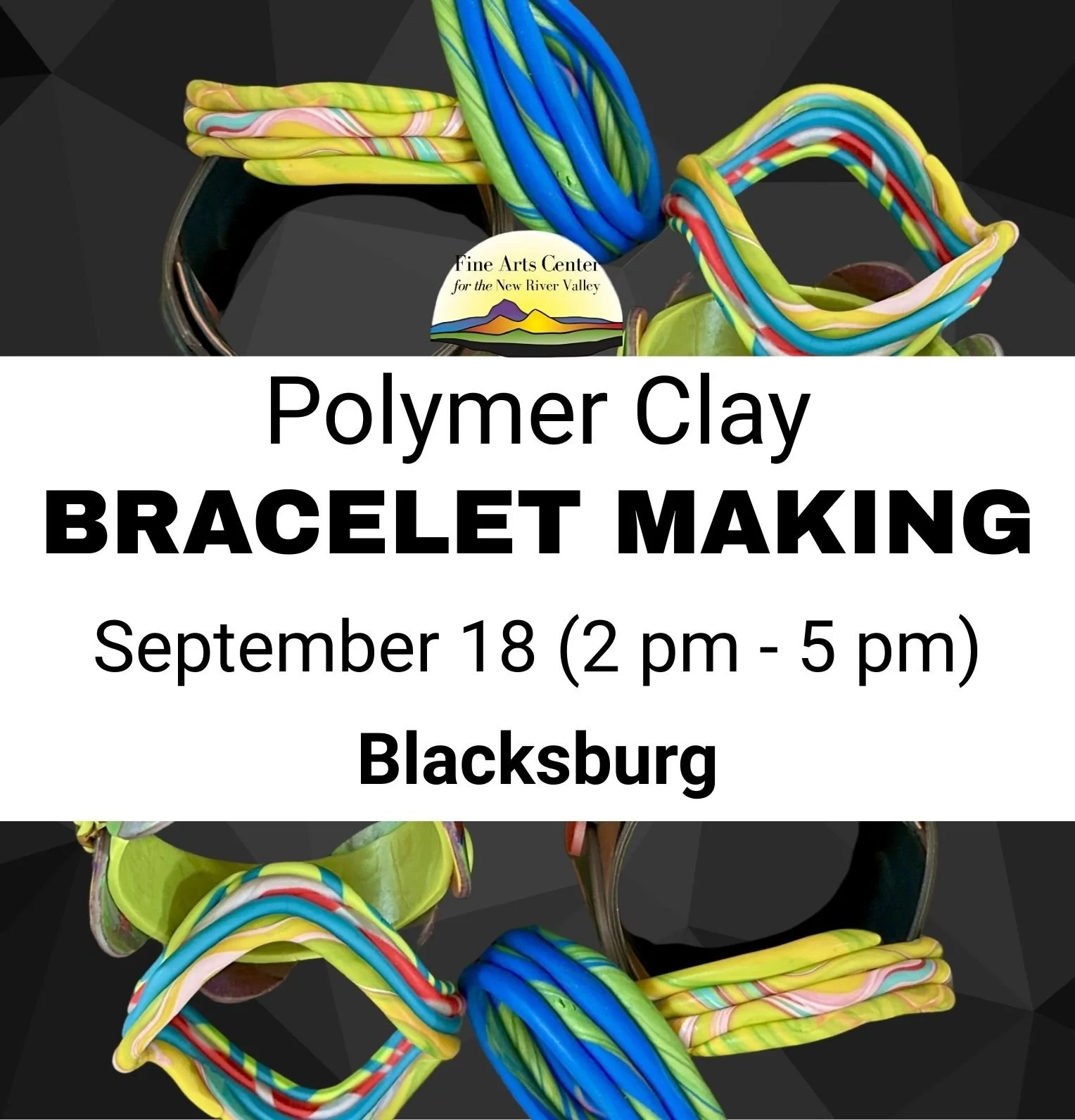 Polymer Clay Bracelet Making with Rene Palmer Armstrong - September 18 (2:00 pm - 5:00 pm) - BLACKSBURG
