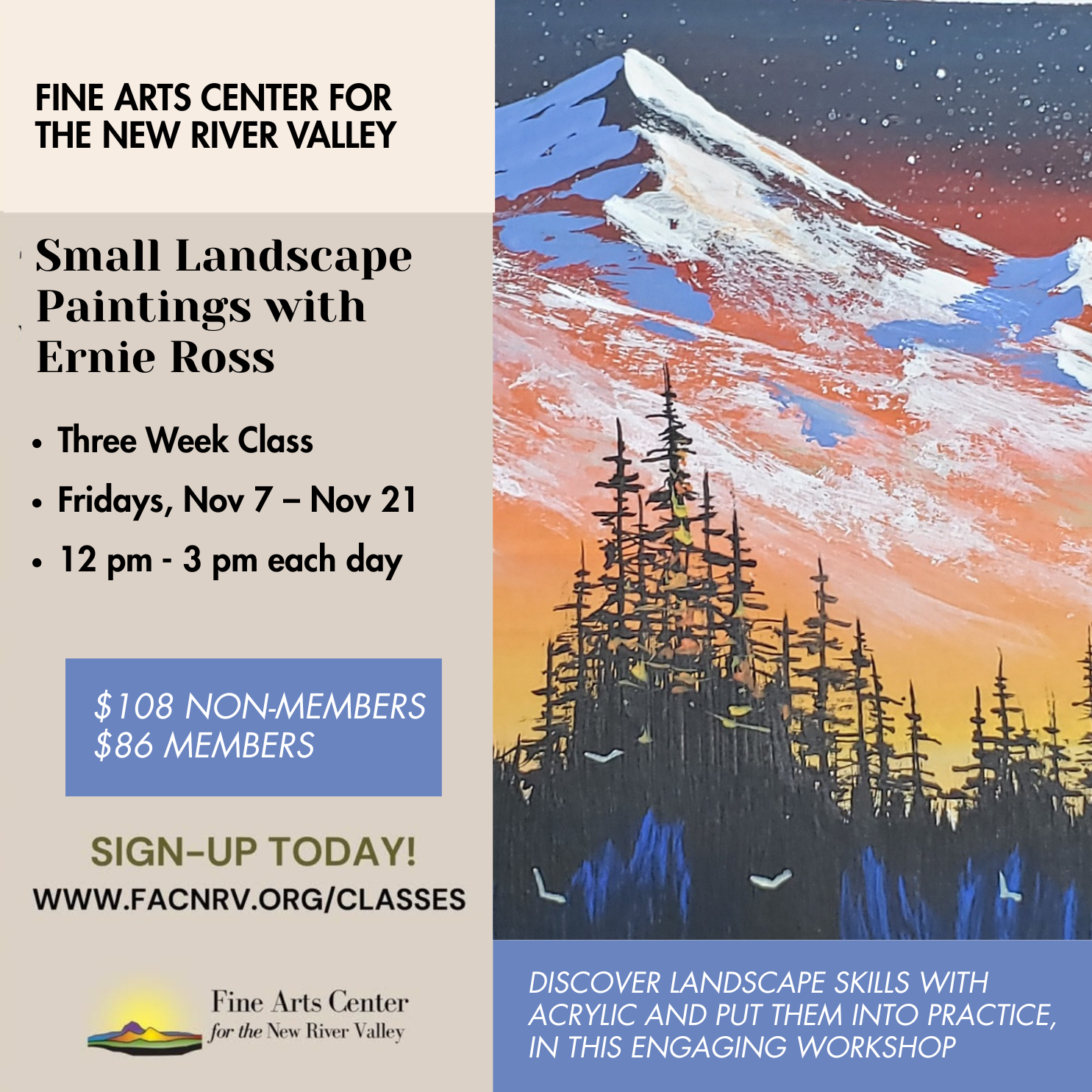 Small Landscape Paintings with Ernie Ross - 3 Week Class (Begins Nov 7) - PULASKI
