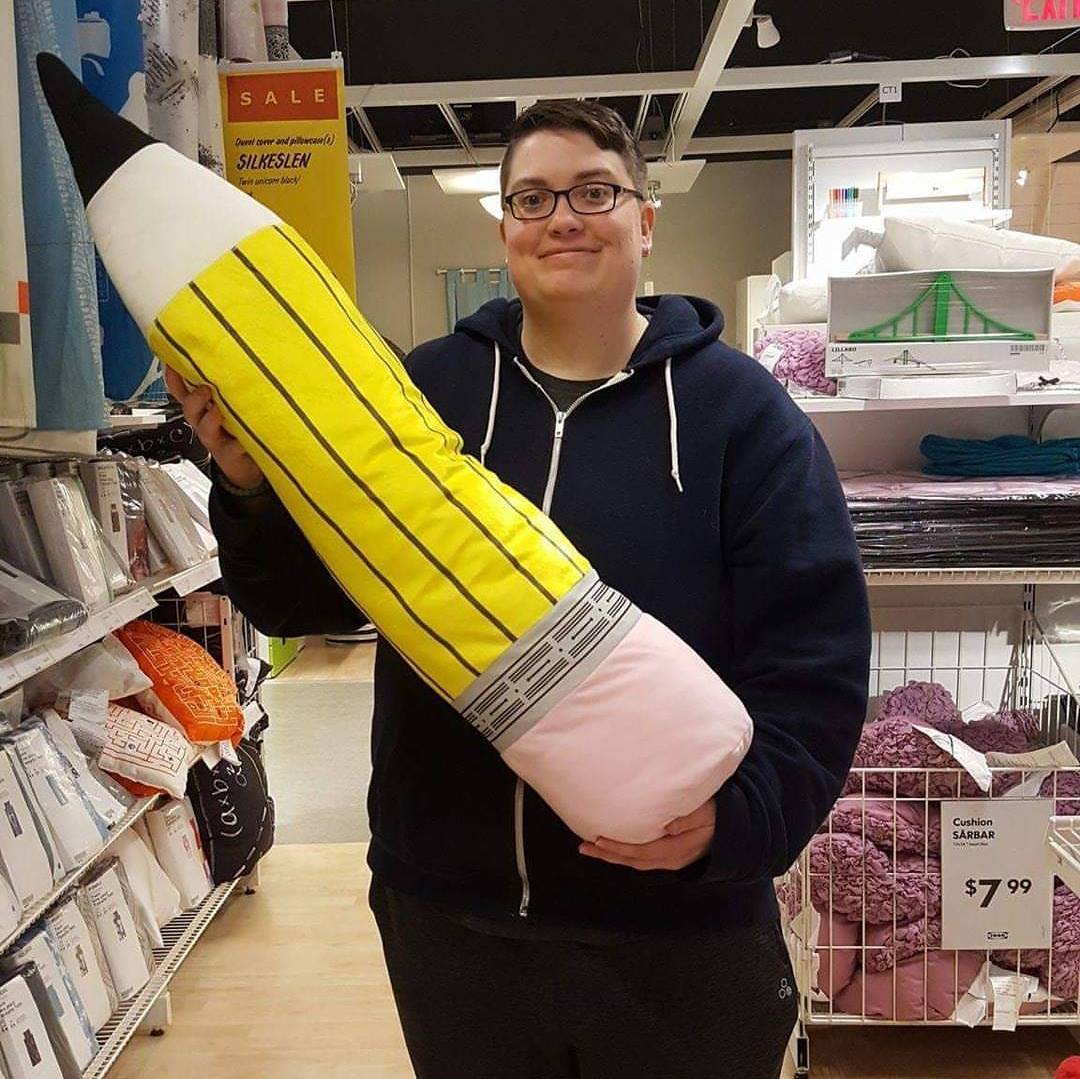 Me. With a giant pencil of course!
