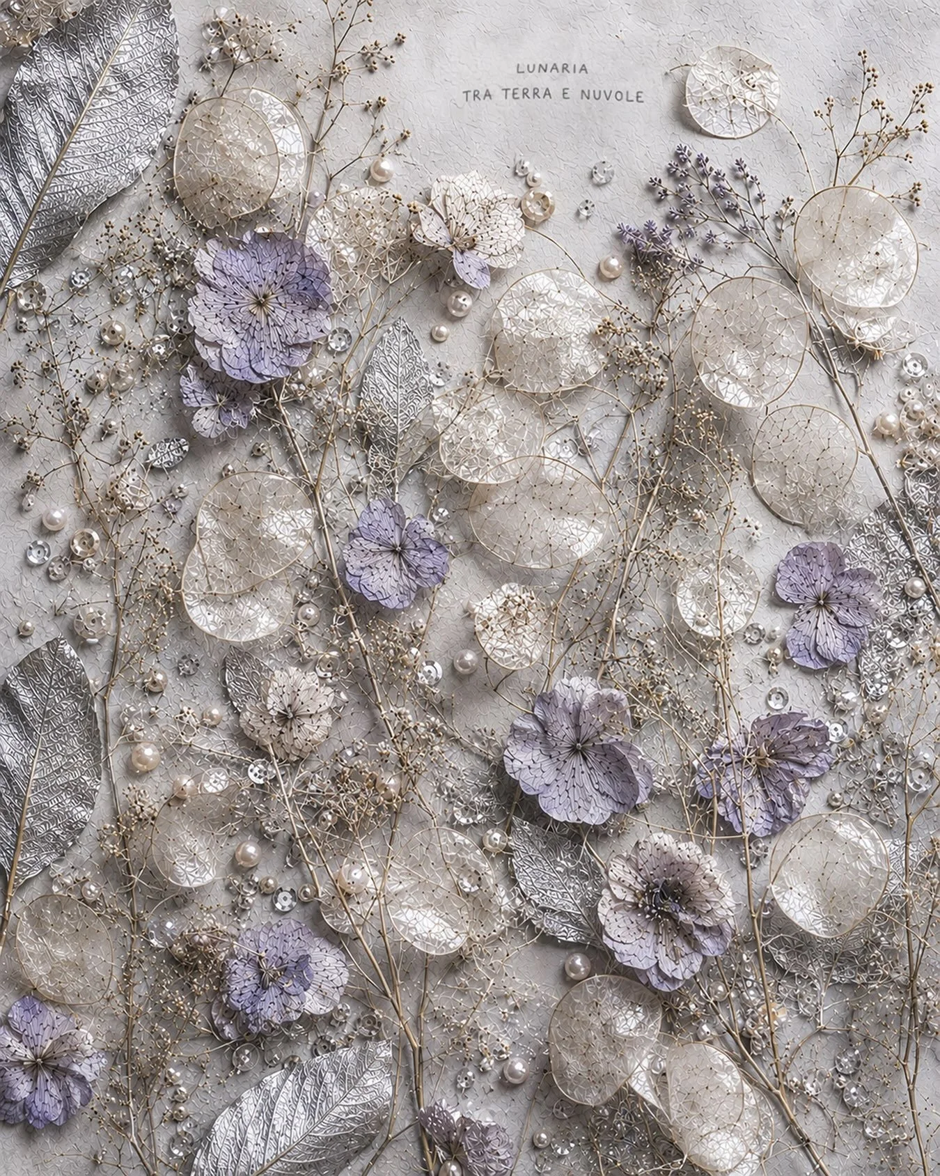 Silvered surfaces. Translucent layers. Forms that catch the light and transform with it.

A first glimpse into the atmosphere of Lunaria, the Spring/Summer 2027 collection by evaro.livealia.