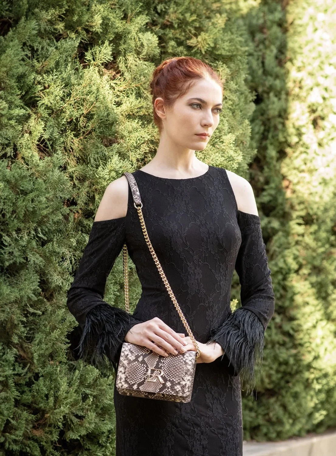 Carina Leather Crossbody Clutch (Python Print)