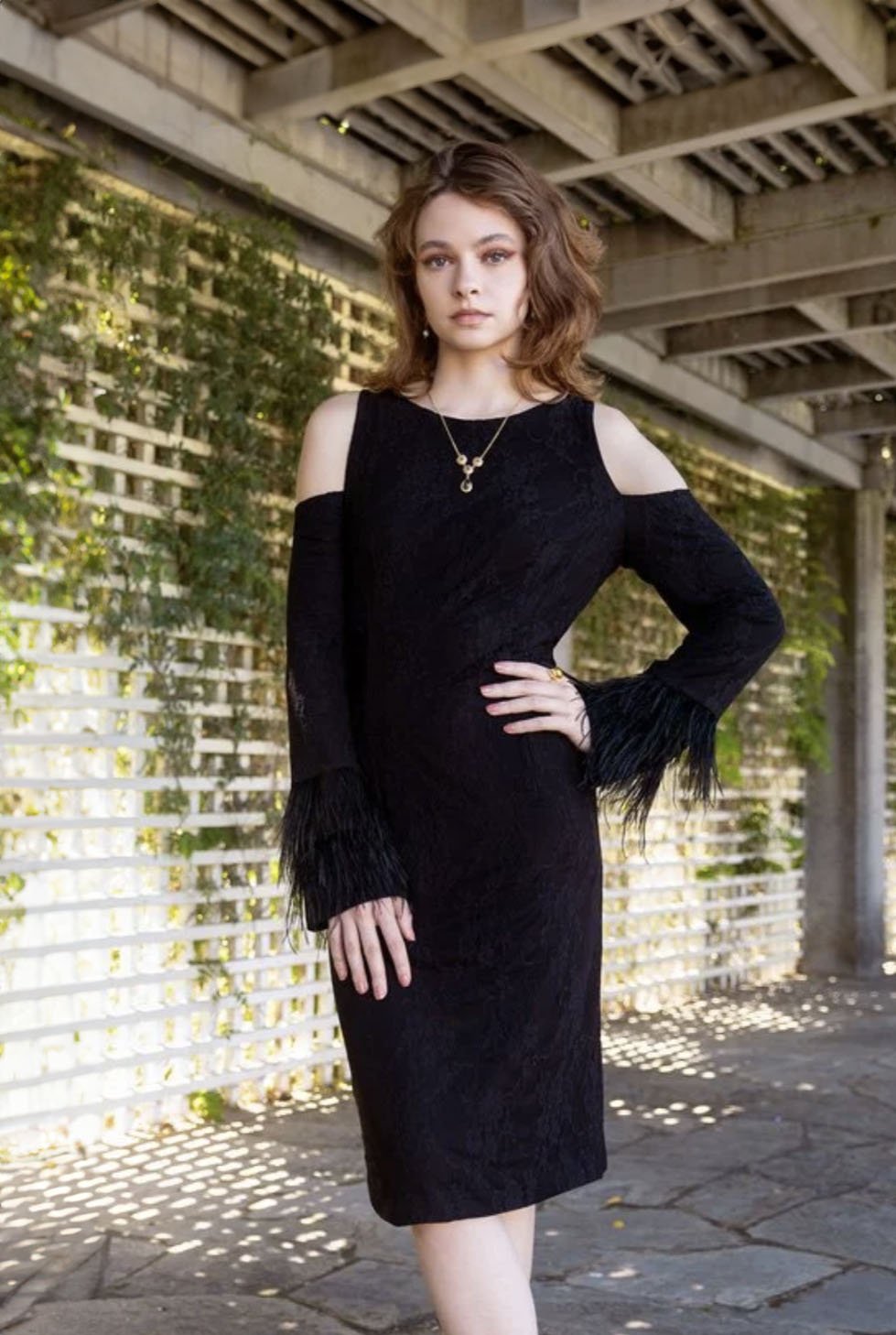 Rio Lace and Feather Dress