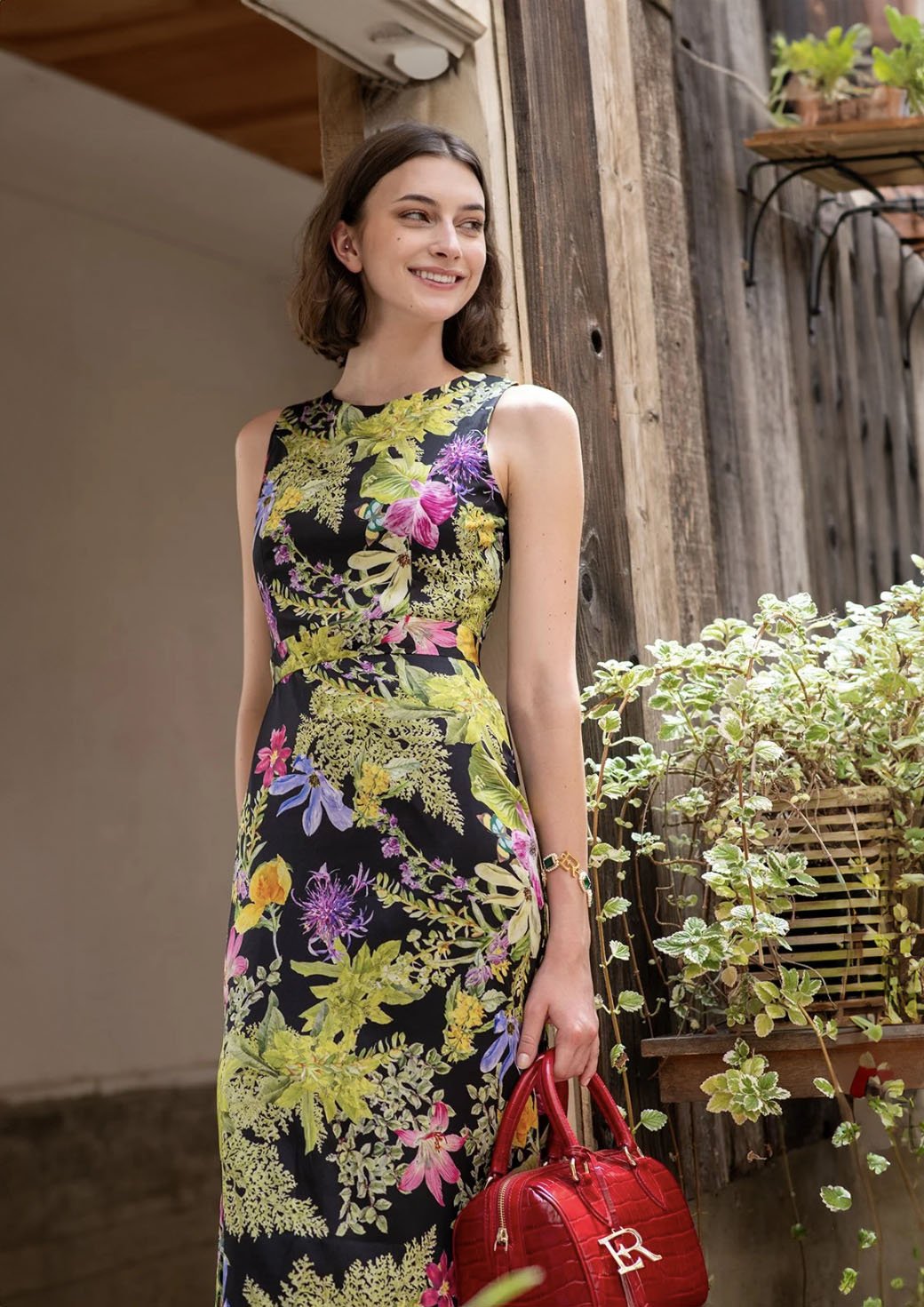 Ambrosia Silk and Organza Midi Dress