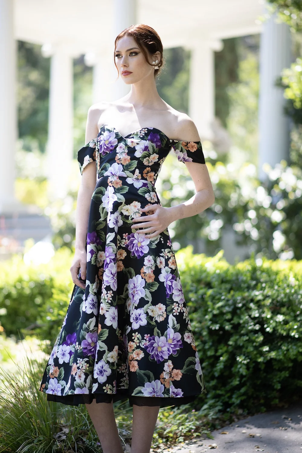 knee length dresses for ladies Blossom Floretta Midi Dress– Teuta Matoshi main image 1