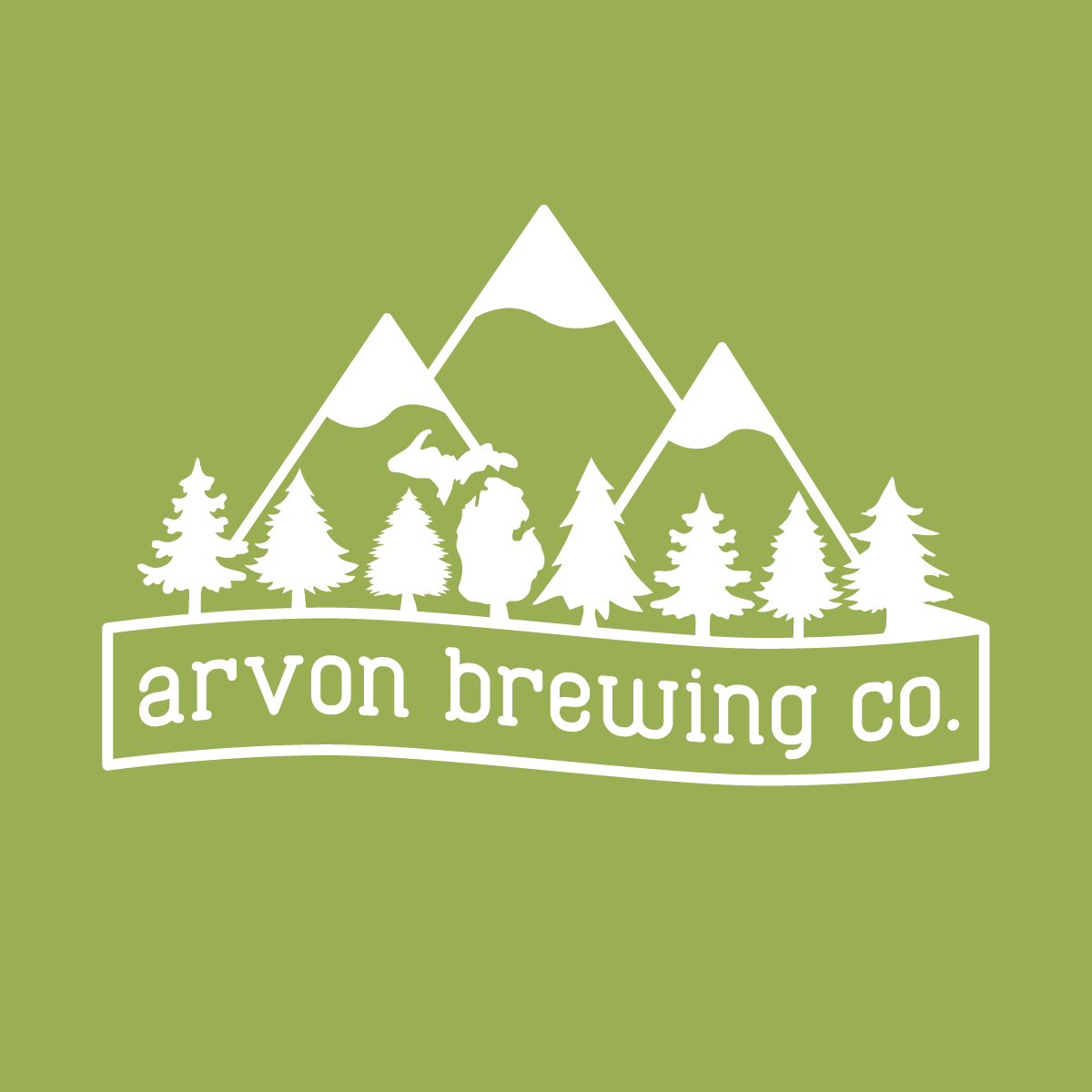 Arvon Brewing Co White on Green Logo.png