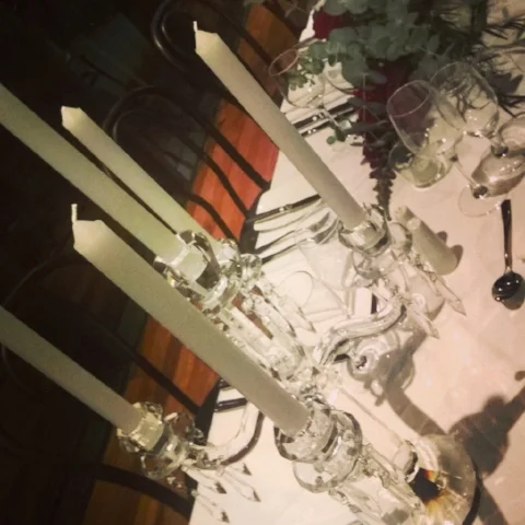 Crystal retro candelabra with candles