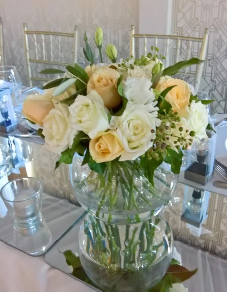Fishbowl Vase Peach Floral