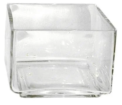 Glass square vase