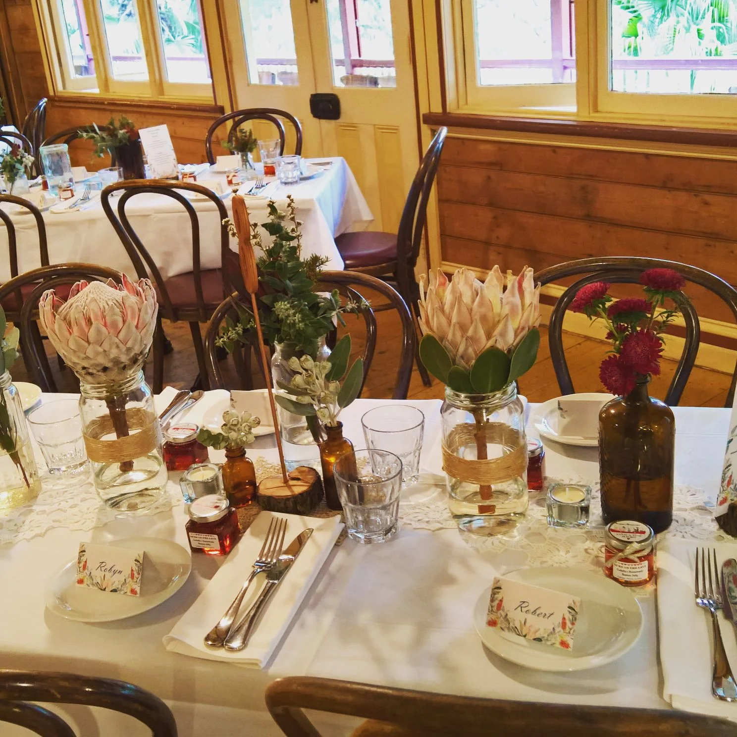 Rustic reception setting