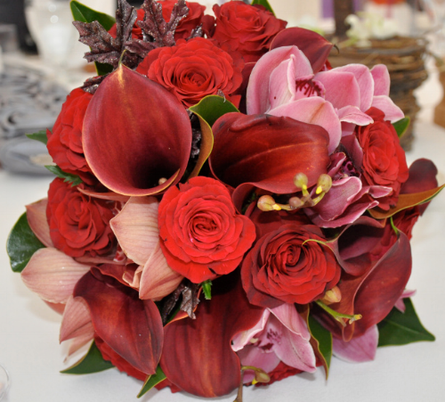 Burgandy Bridesmaid Bouquet