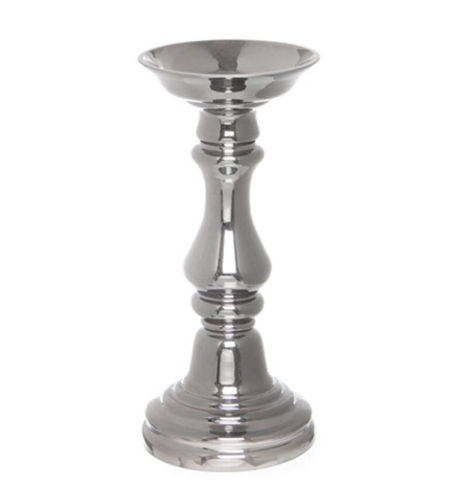 Silver Glass Candelabra 26.5cm Tall