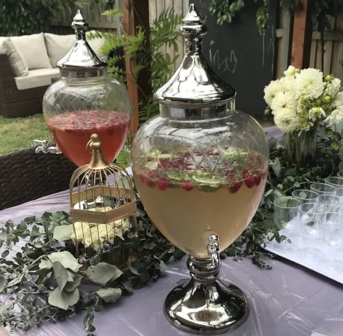 Large Silver Footed Drink Dispenser