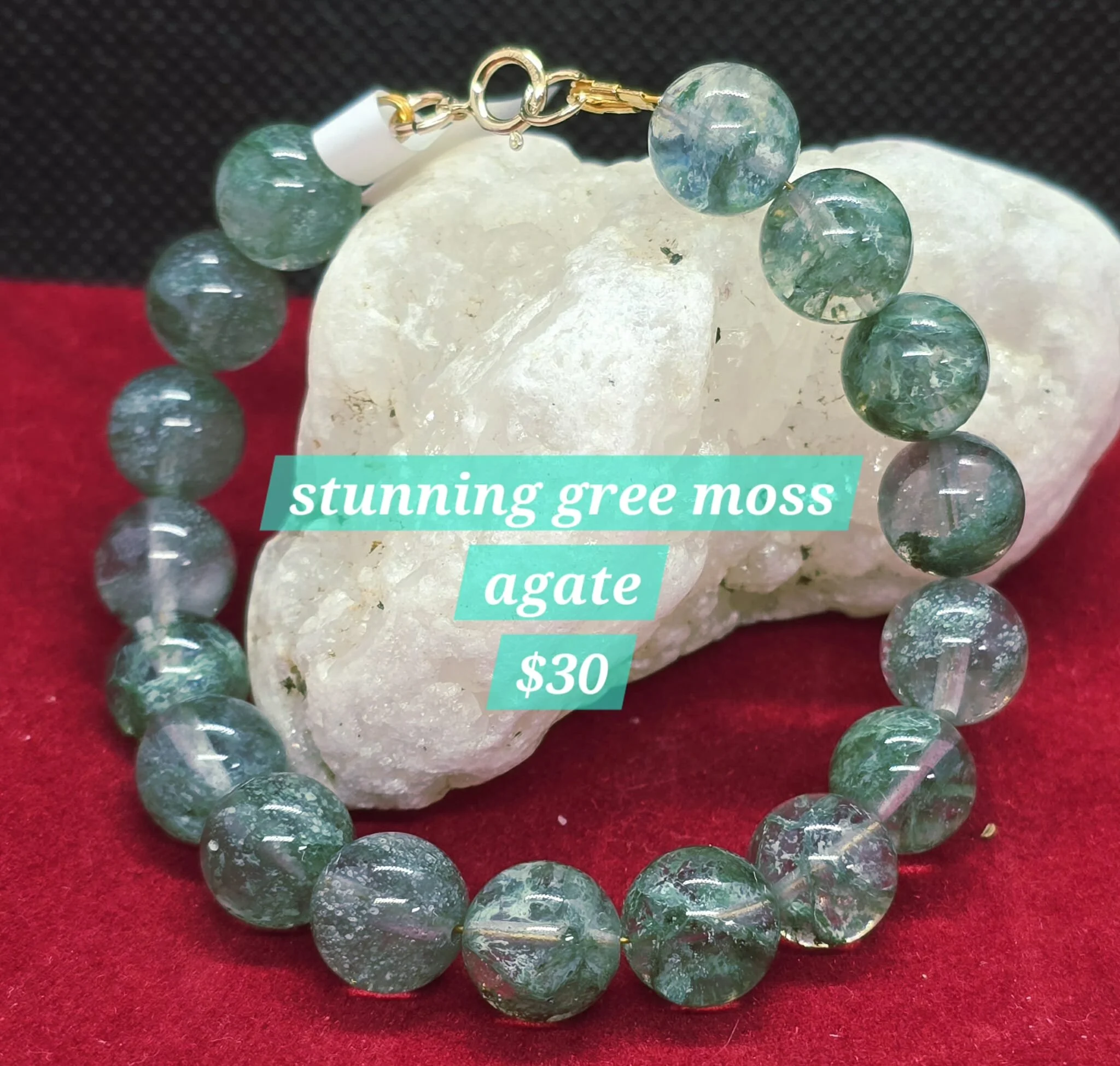Stunning Green Moss Agate Bracelet