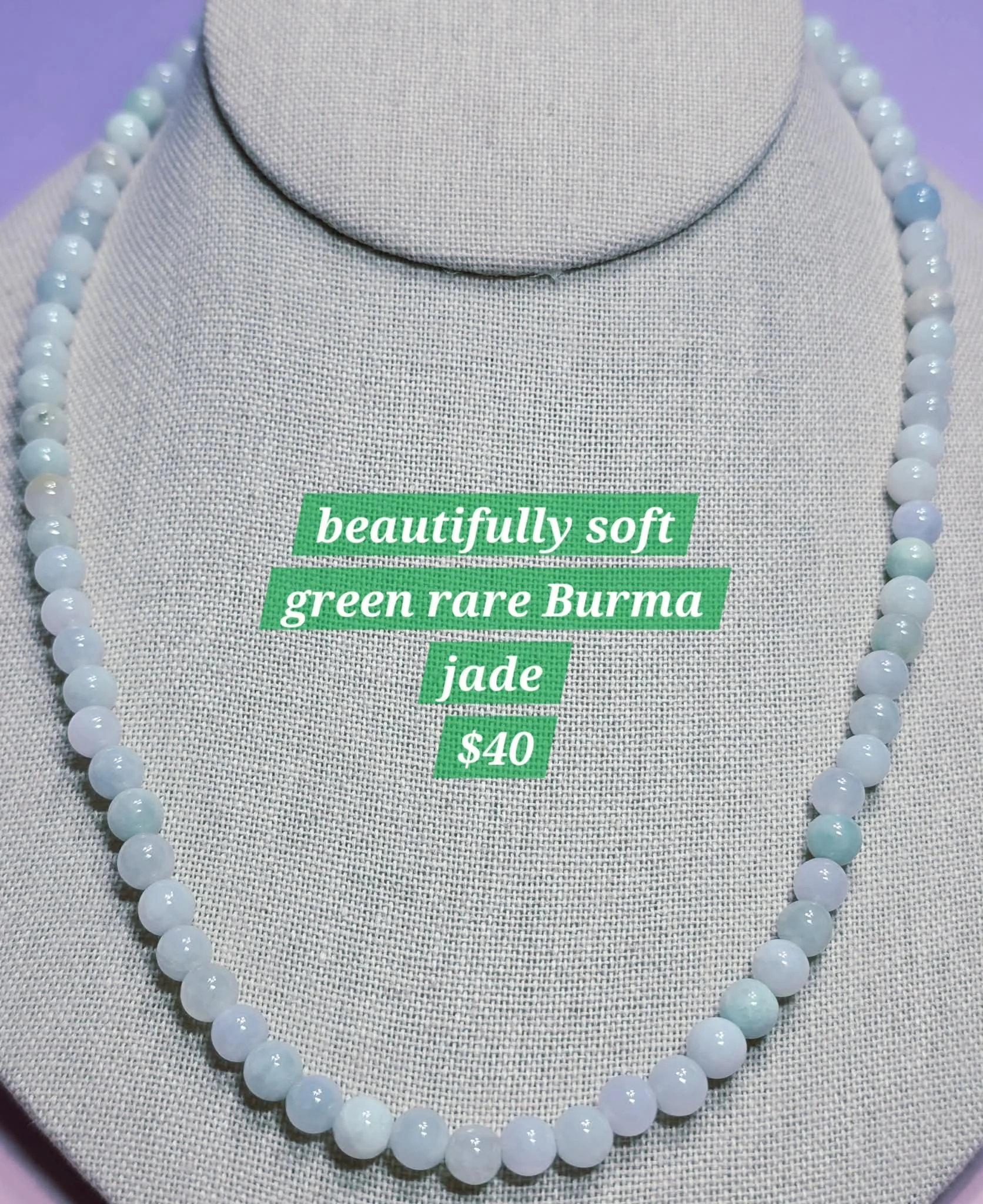 Green Rare Burma Jade Necklace