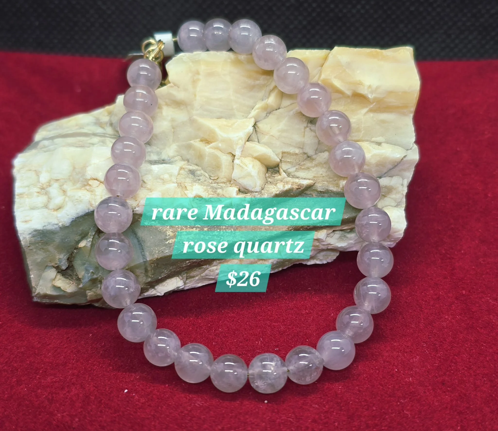 Rare Madagascar Rose Quartz Bracelet